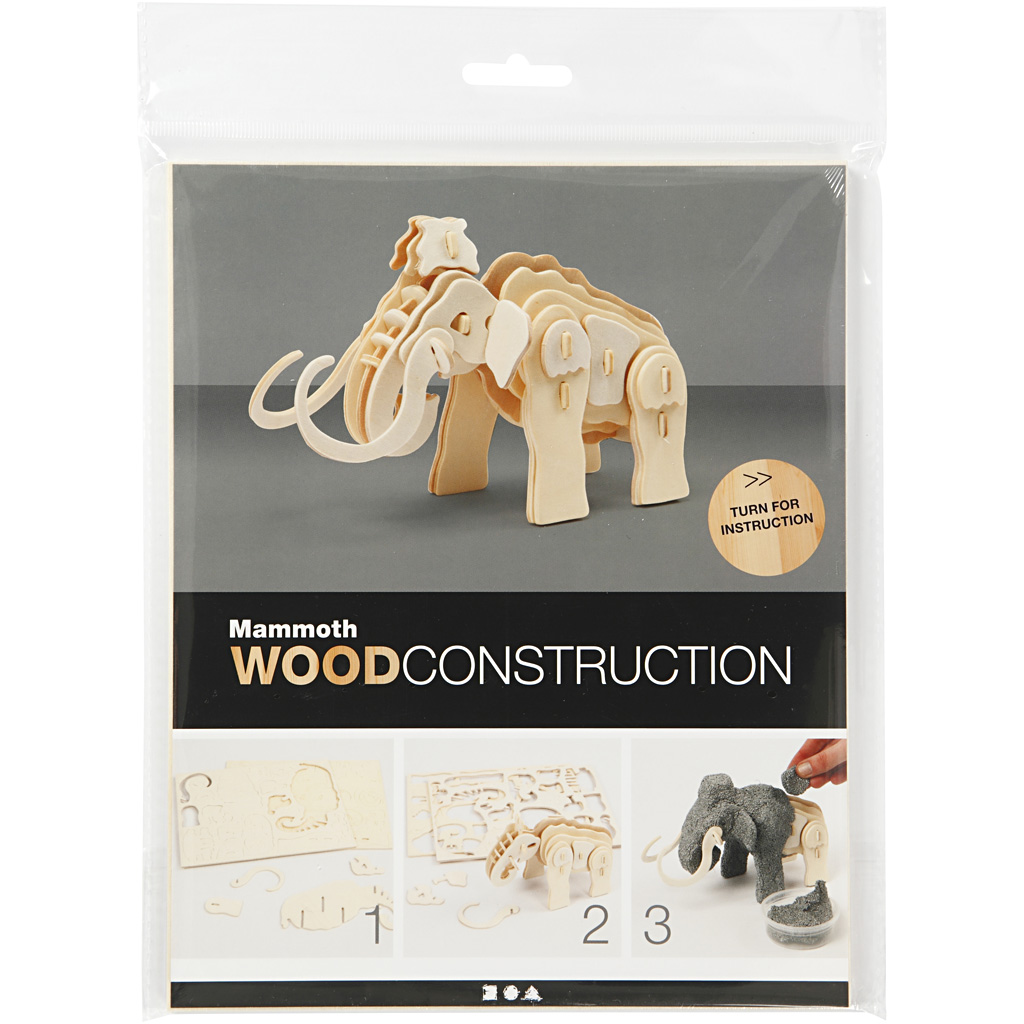 Konstruktionsfigur Creativ Company 3D Mammut Stl 19x8,5x11 cm 1 st