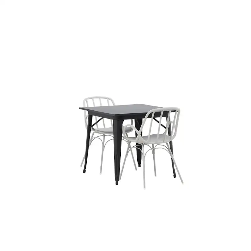 Matgrupp Venture Home Tempe 80 cm med 2 Dyrön Stolar