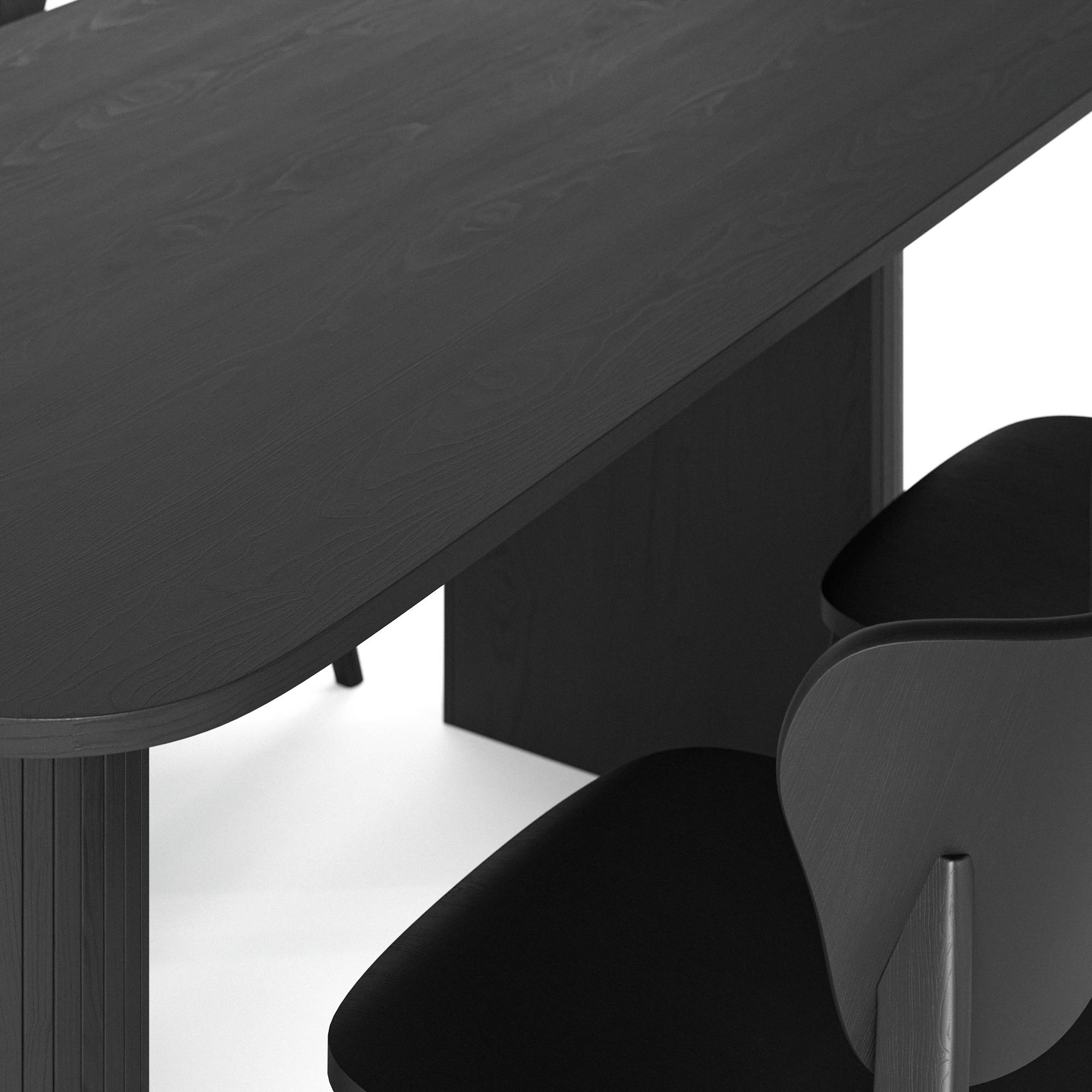 Matgrupp Bark Kopparbo Rektangulärt Matbord 160 cm med 4 Jerup Matstol