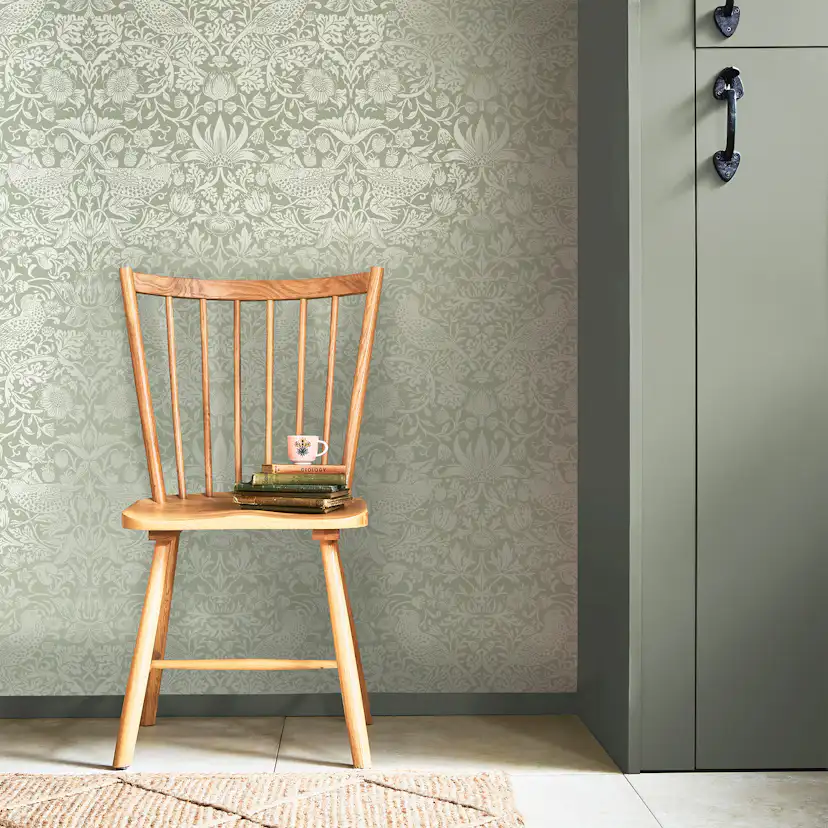 Tapet William Morris At Home Strawberry Thief Fibrous 124237