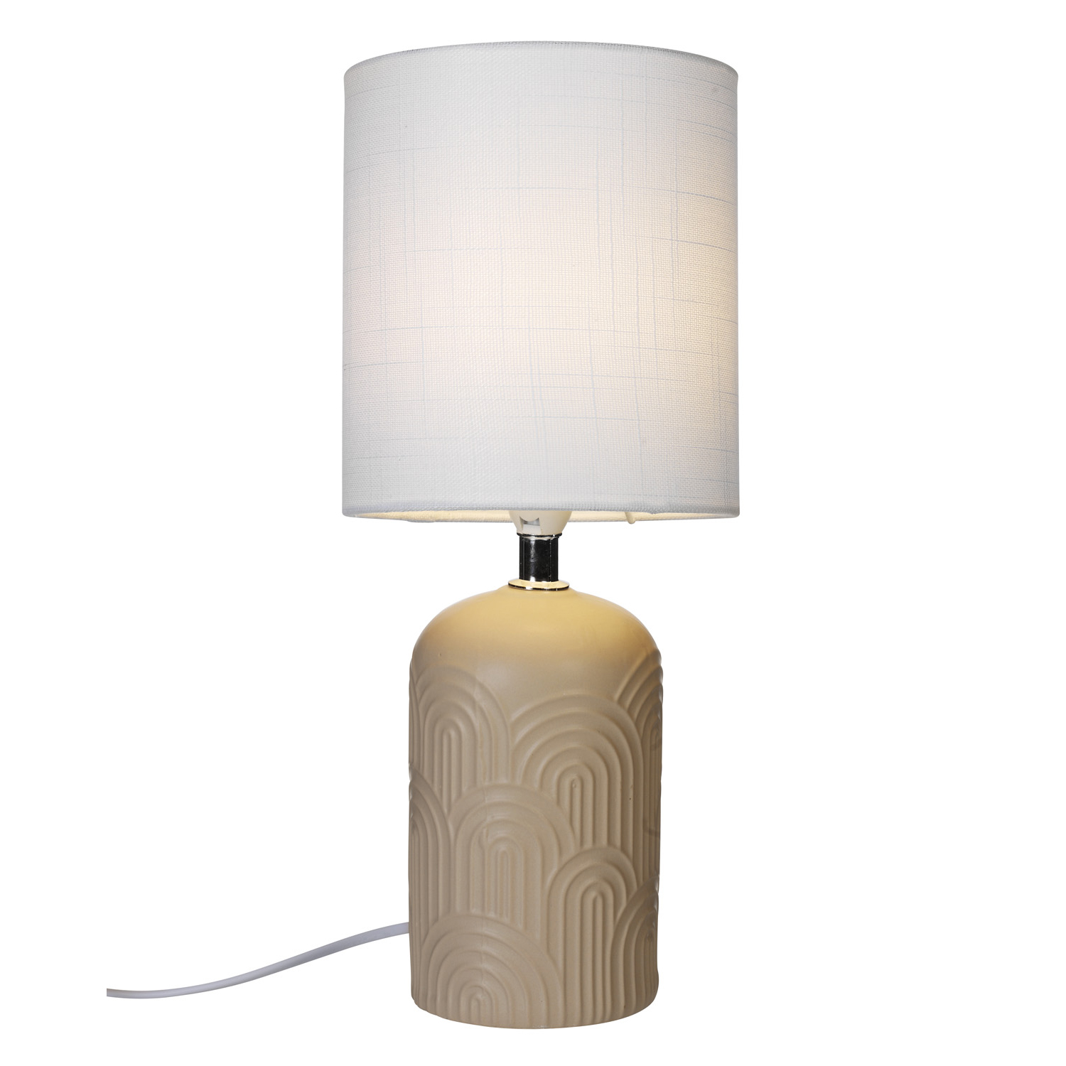 Bordslampa Cottex Archie H35 cm Keramikfot med Textilskärm