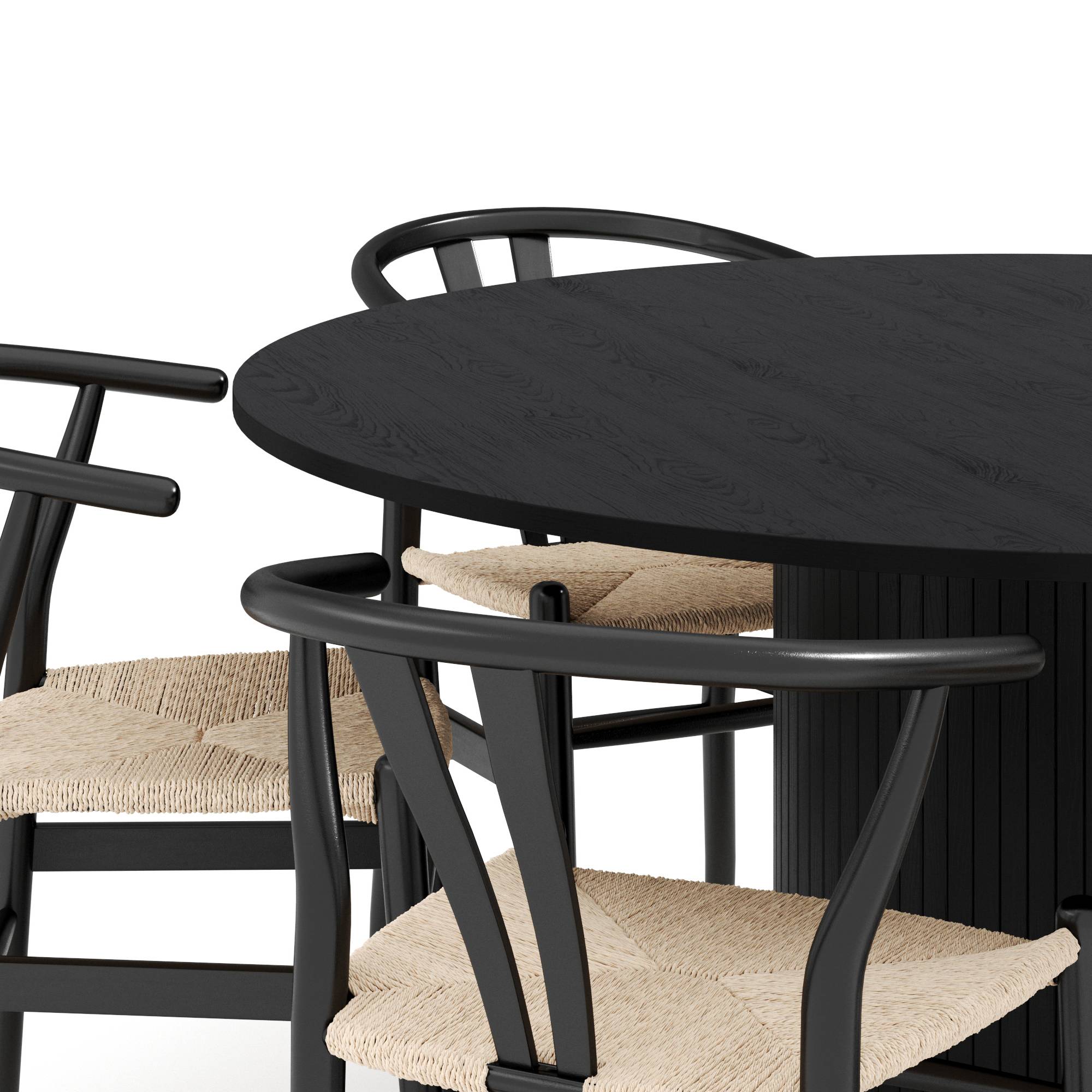 Matgrupp Bark Kopparbo Runt Matbord 150 cm med 6 Dastoori Matstol