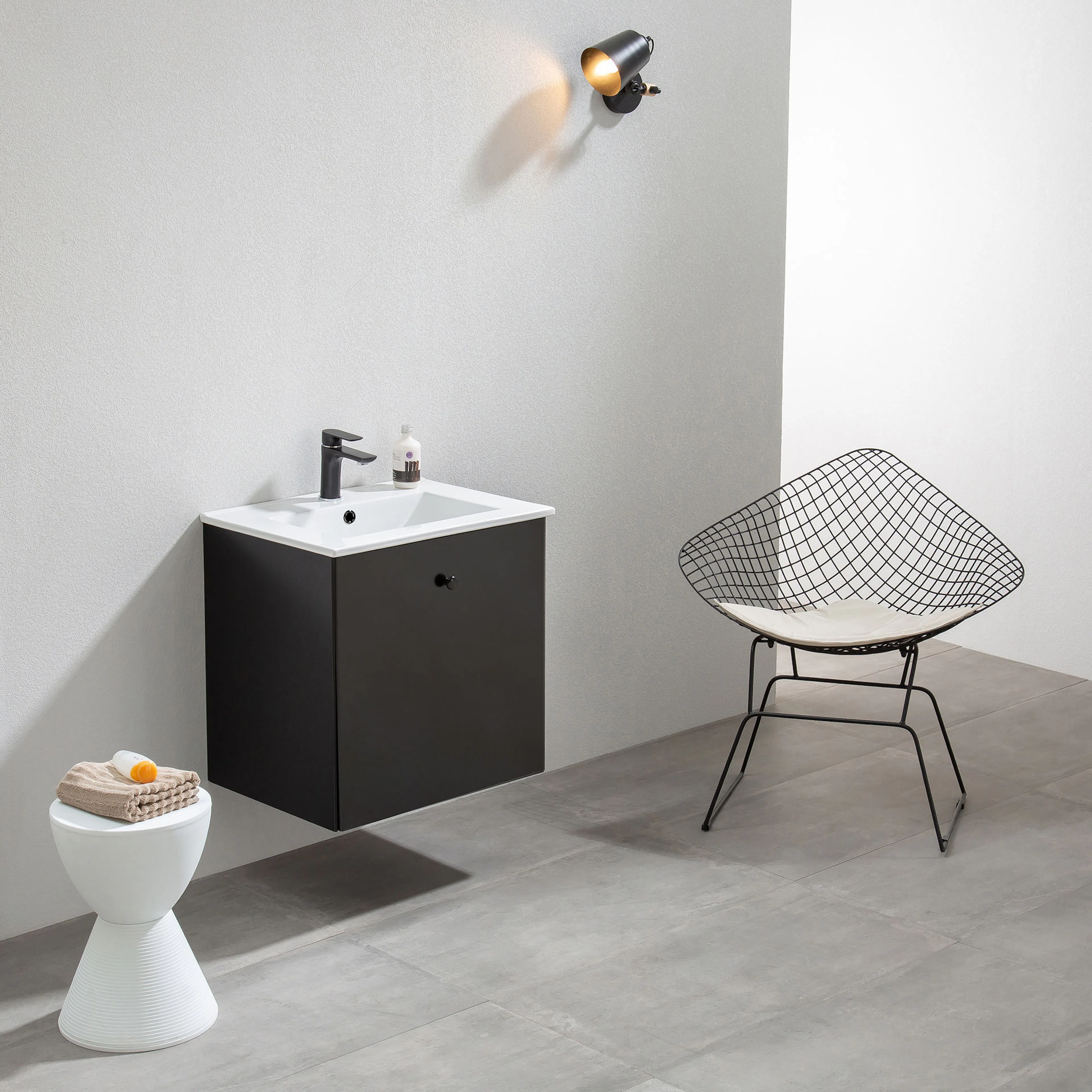 Tvättställskåp Bathlife Fröjd 620 Mattsvart BxH: 620x600 mm