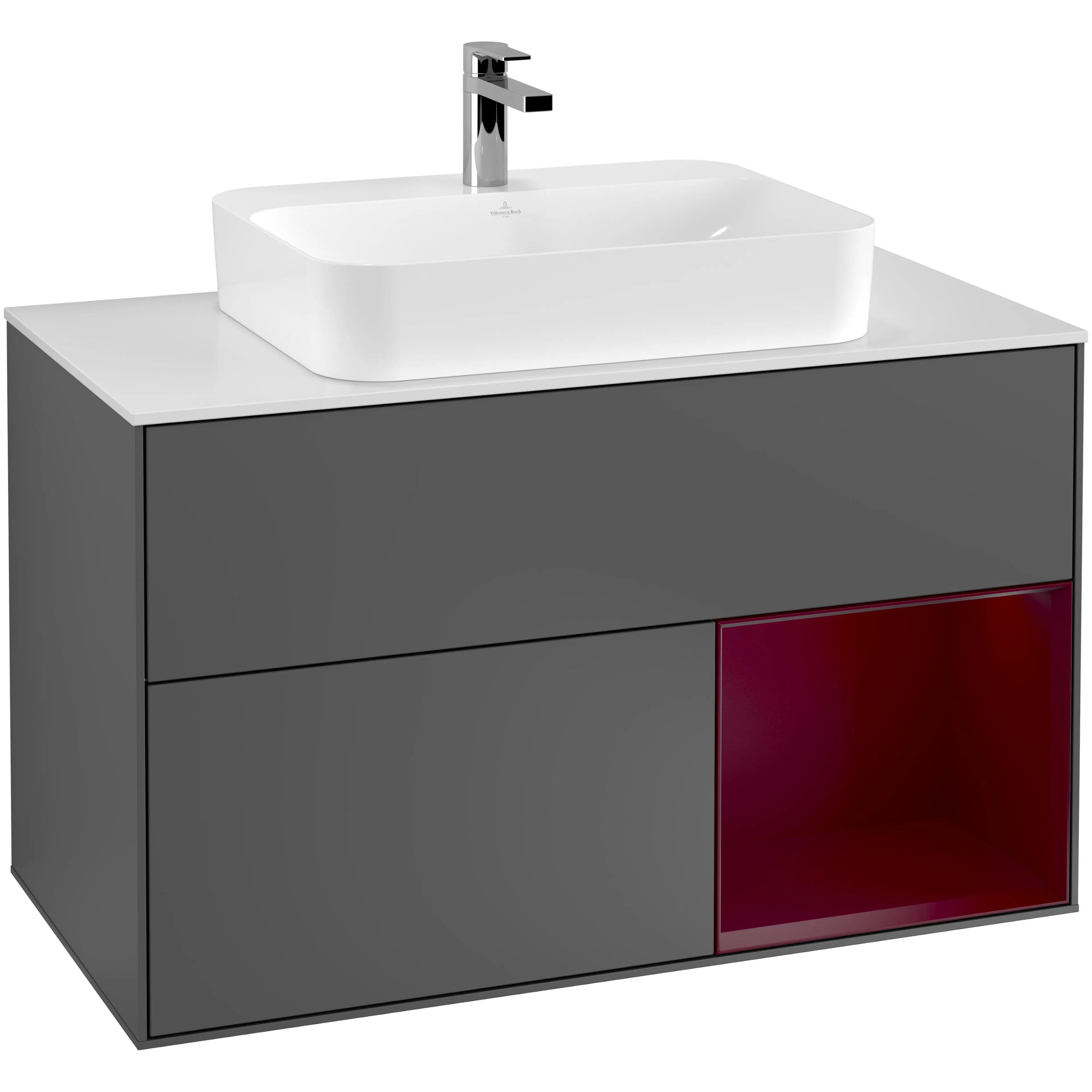Tvättställsskåp Villeroy & Boch Finion med 2 Lådor Hylla och Bänkskiva för Ytmonterat Tvättställ
