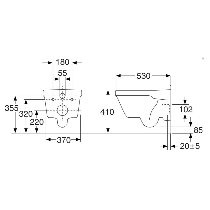 Vägghängd Toalettstol Gustavsberg Hygienic Flush 5G84