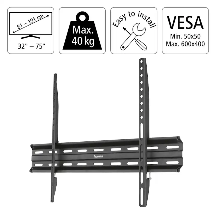 Väggfäste HAMA Fixed VESA upp till 600x400 75"