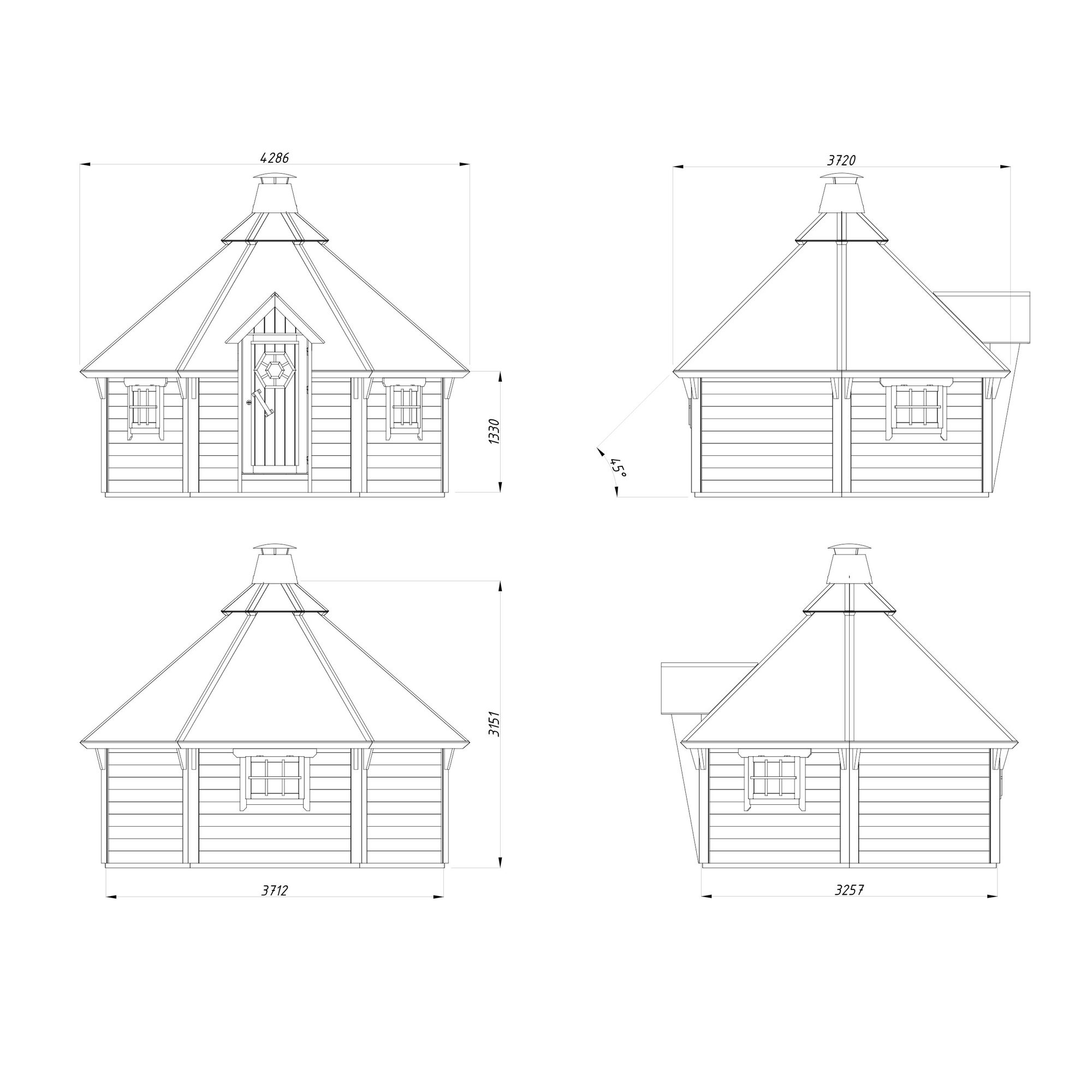 Grillkåta Palmako Eva 9,2 m2