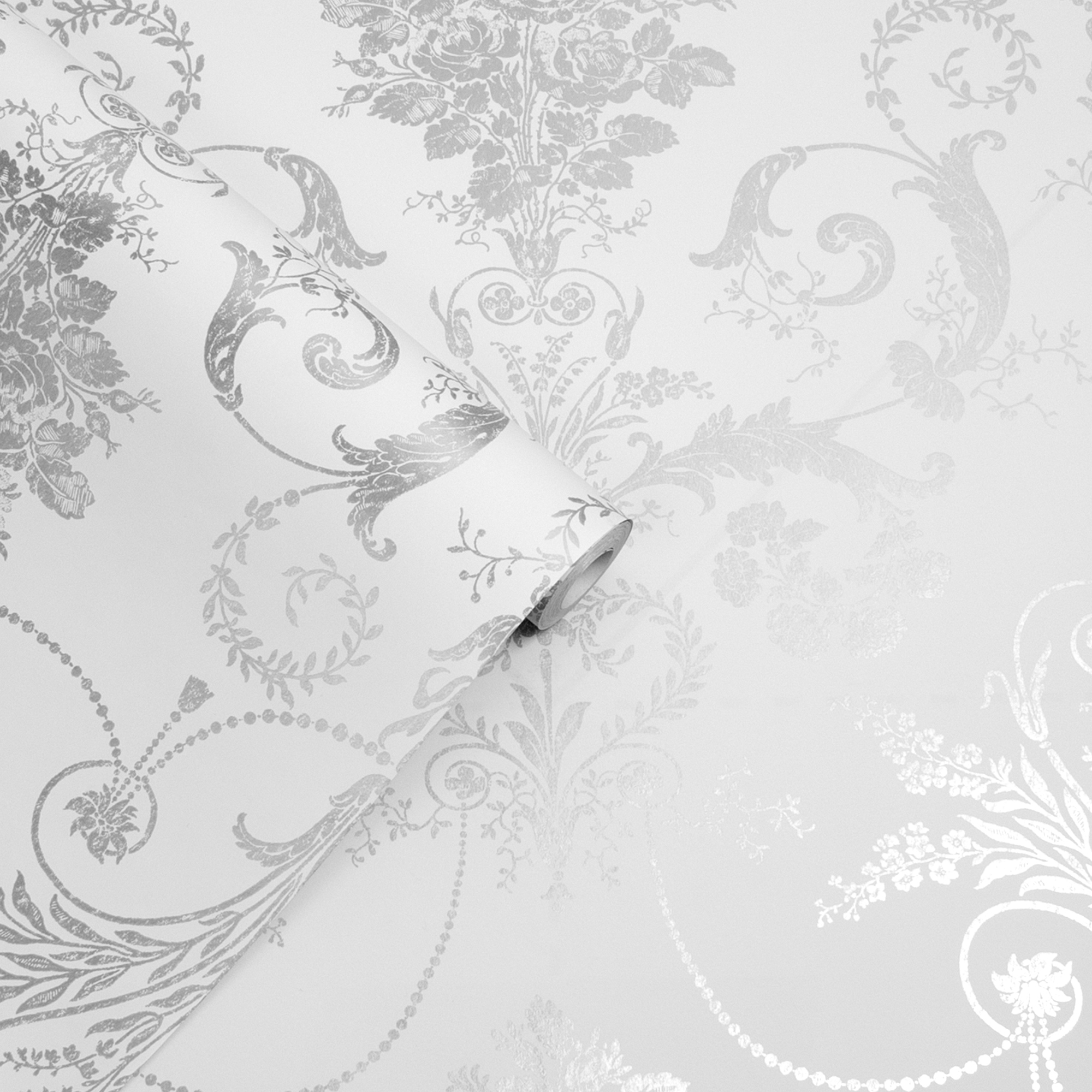 Tapet Laura Ashley Josette Metallic Silver