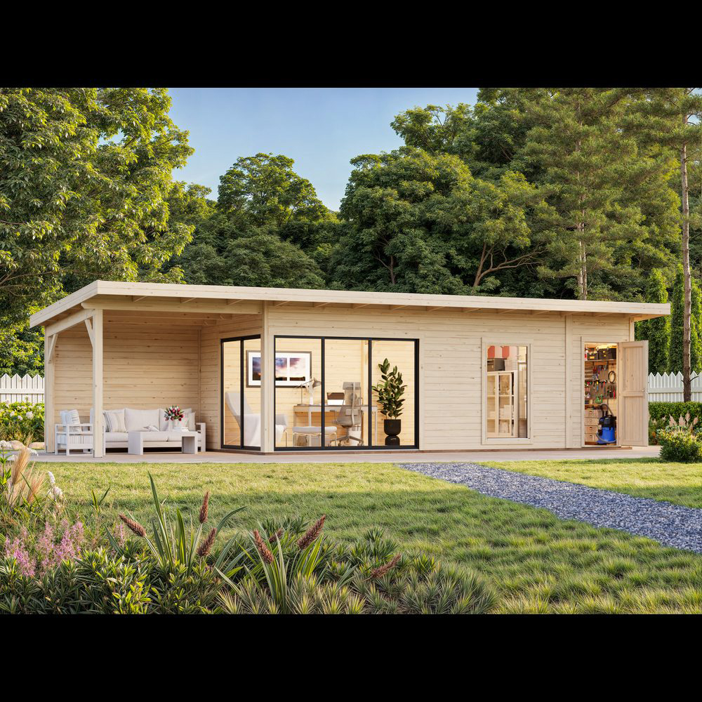 Stuga Palmako Andrea 30,4 m² Slide Plus (inv. 21,1+7,9 m²)