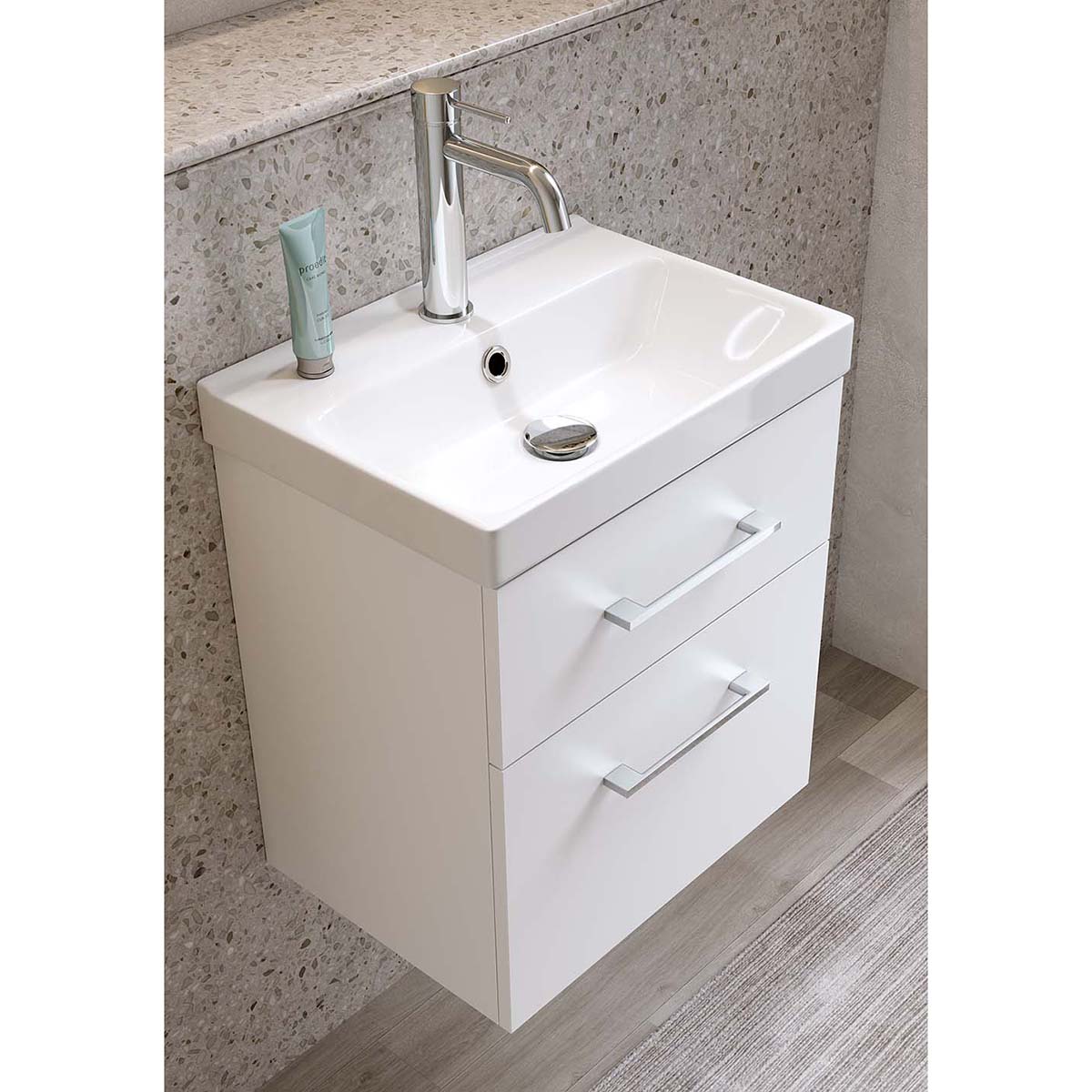 TVÄTTSTÄLLSSKÅP FIX TREND VIT MATT MED TVÄTTSTÄLL 420 Färg: Vit, Bredd: 420mm