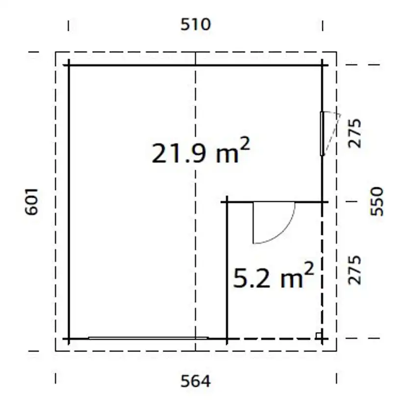 Garage Palmako Roger 21,9 m2 utan Port