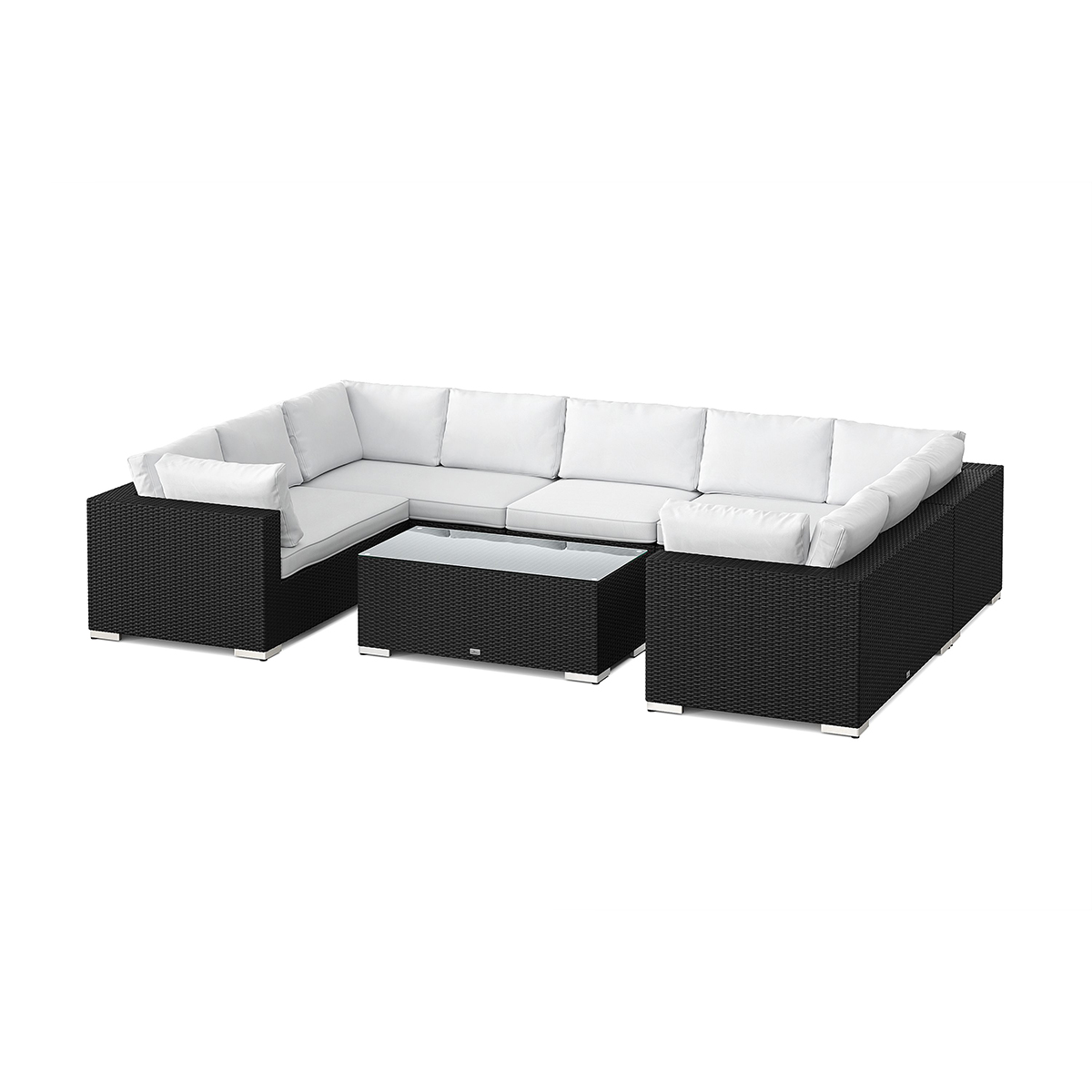 Loungegrupp Comfort Garden Bahamas U-formad utomhus loungegrupp med stängt avslut, 9-sits med bord