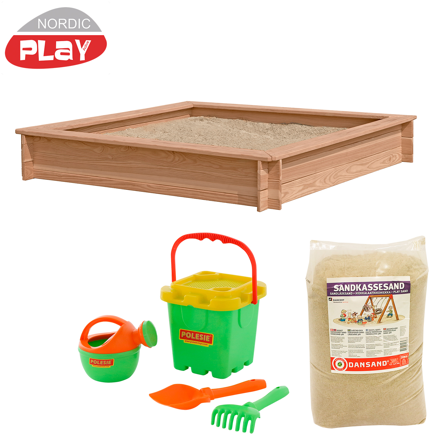 Sandlåda Nordic Play inkl Sand och Strandset