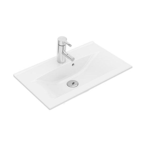 Elegant m.tvättst komp: Vit/Clean, 61,5x37,5cm, Hål, Överfy Bredd: 615 mm
