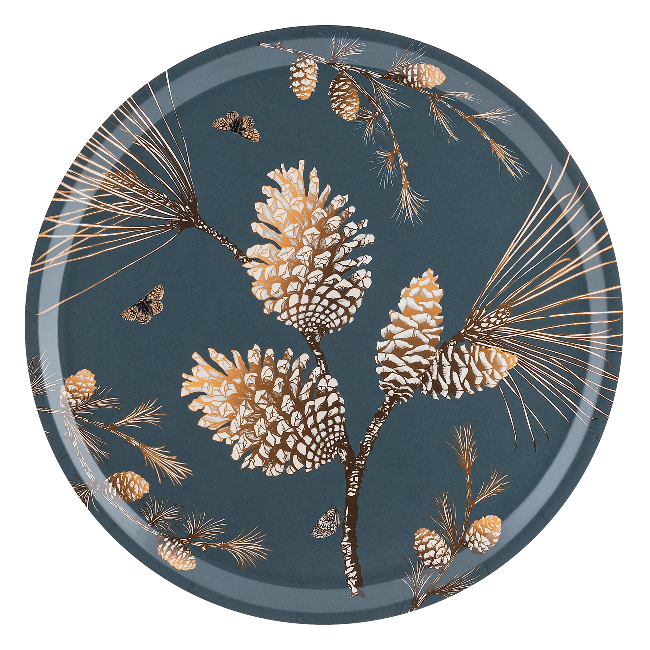 Åry Trays Pine cone "Åskblå", Bricka - Ø38cm Blå