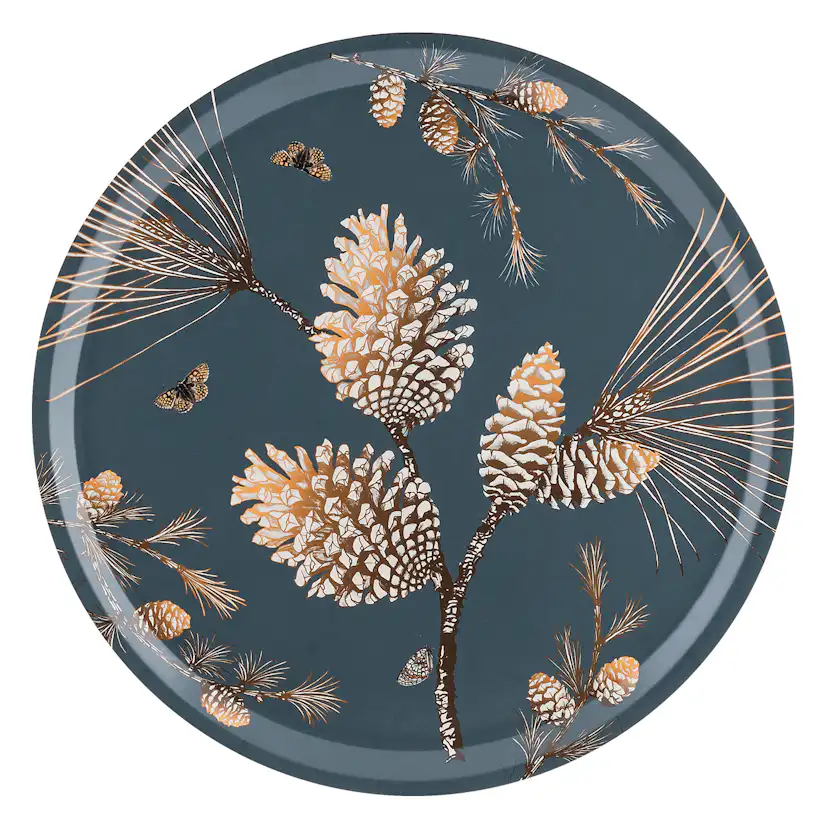 Åry Trays Pine cone "Åskblå", Bricka - Ø38cm Blå