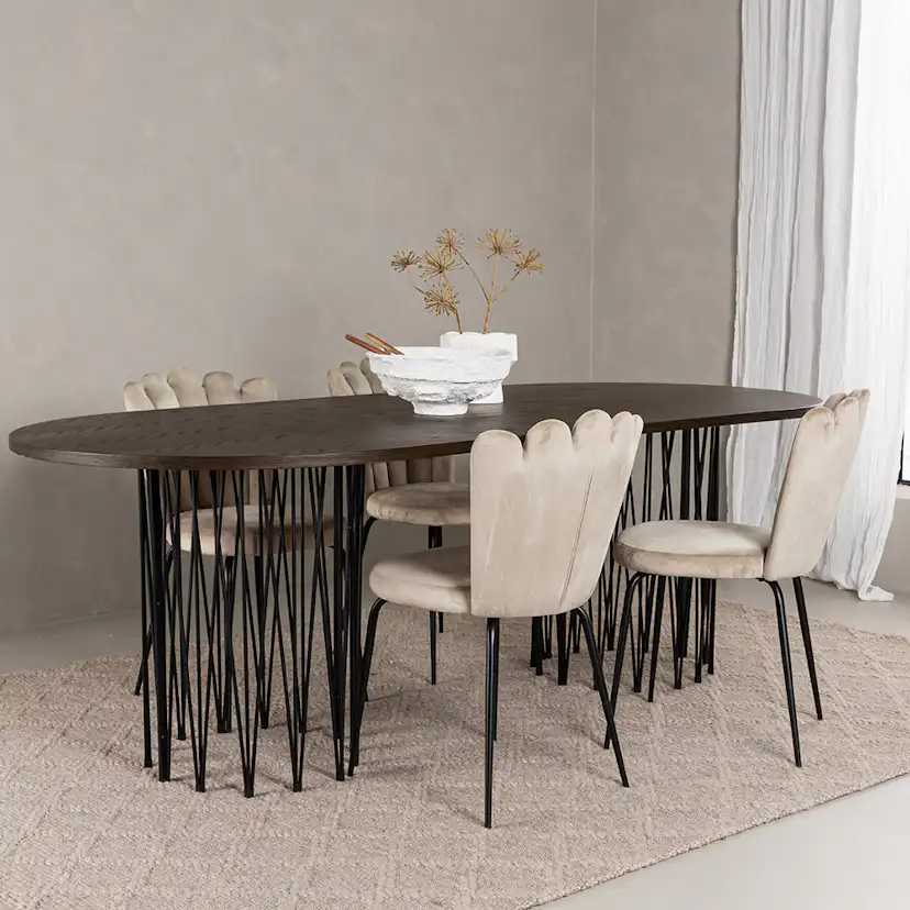 Matgrupp furniture/fashion Stone med 4 Limhamn Light Stolar