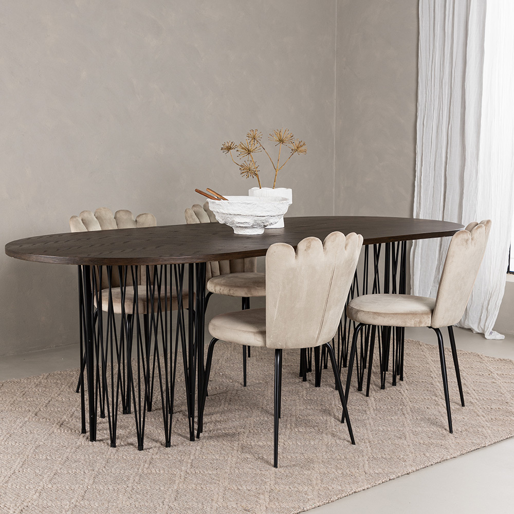 Matgrupp furniture/fashion Stone med 4 Limhamn Light Stolar