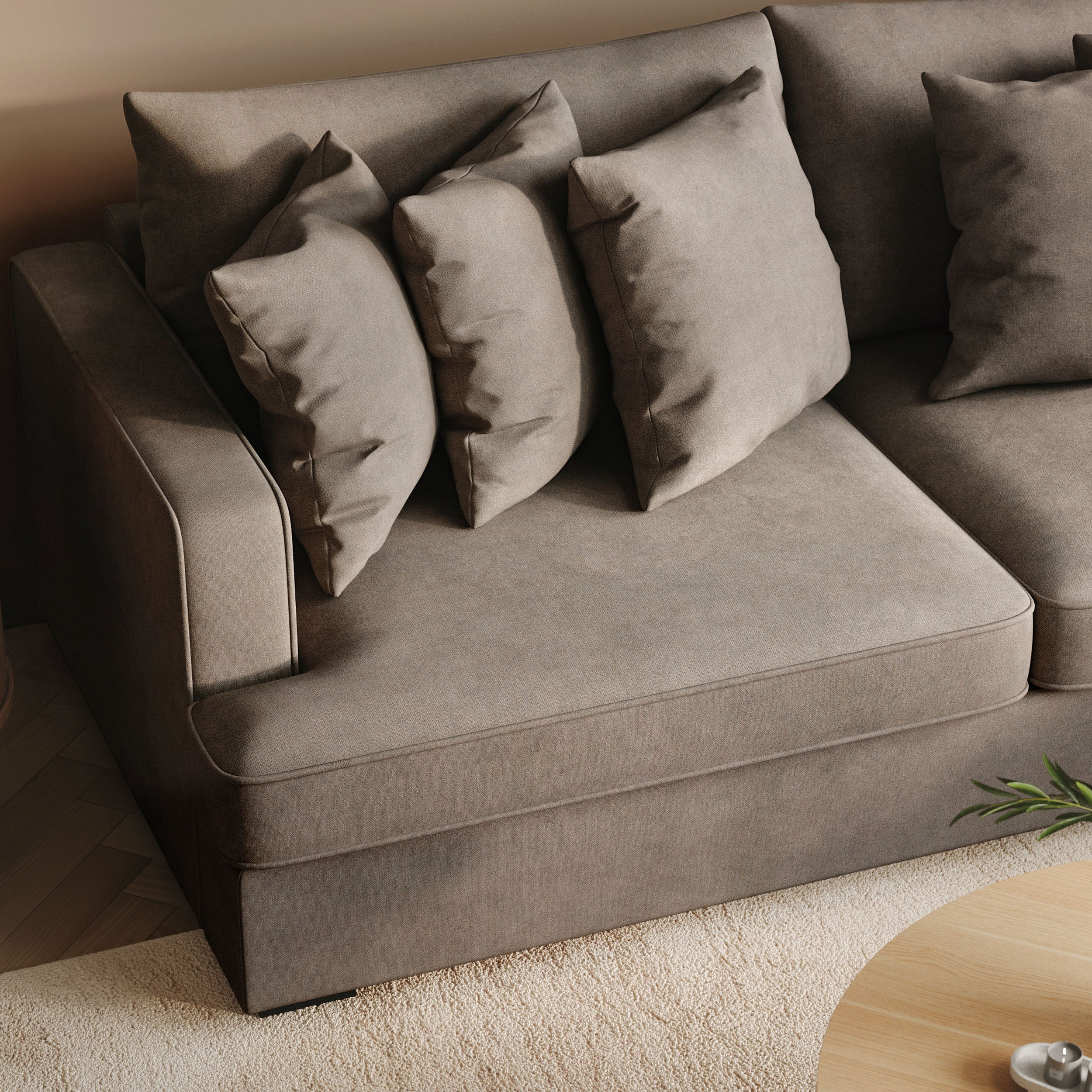 Soffa Scandinavian Choice Rossita 4-sits L-Formad Djup Schäslongsoffa