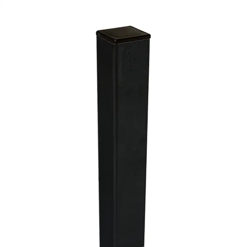 Stålstolpe 4,5x4,5x186 cm - till nedgrävning - inkl. 1 st. stolphatt