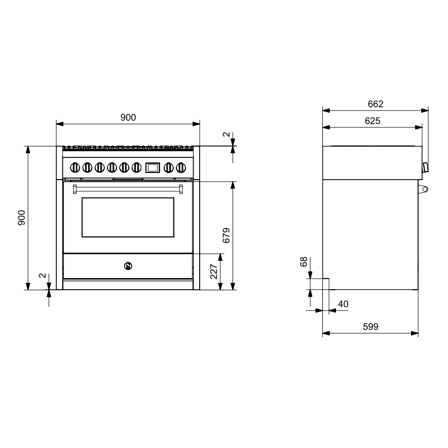 Induktionsspis Steel Genesi Combi - Steam 90 cm Svart med Ugn