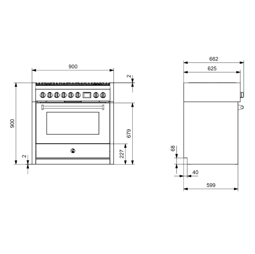 Induktionsspis Steel Genesi Combi - Steam 90 cm Svart med Ugn