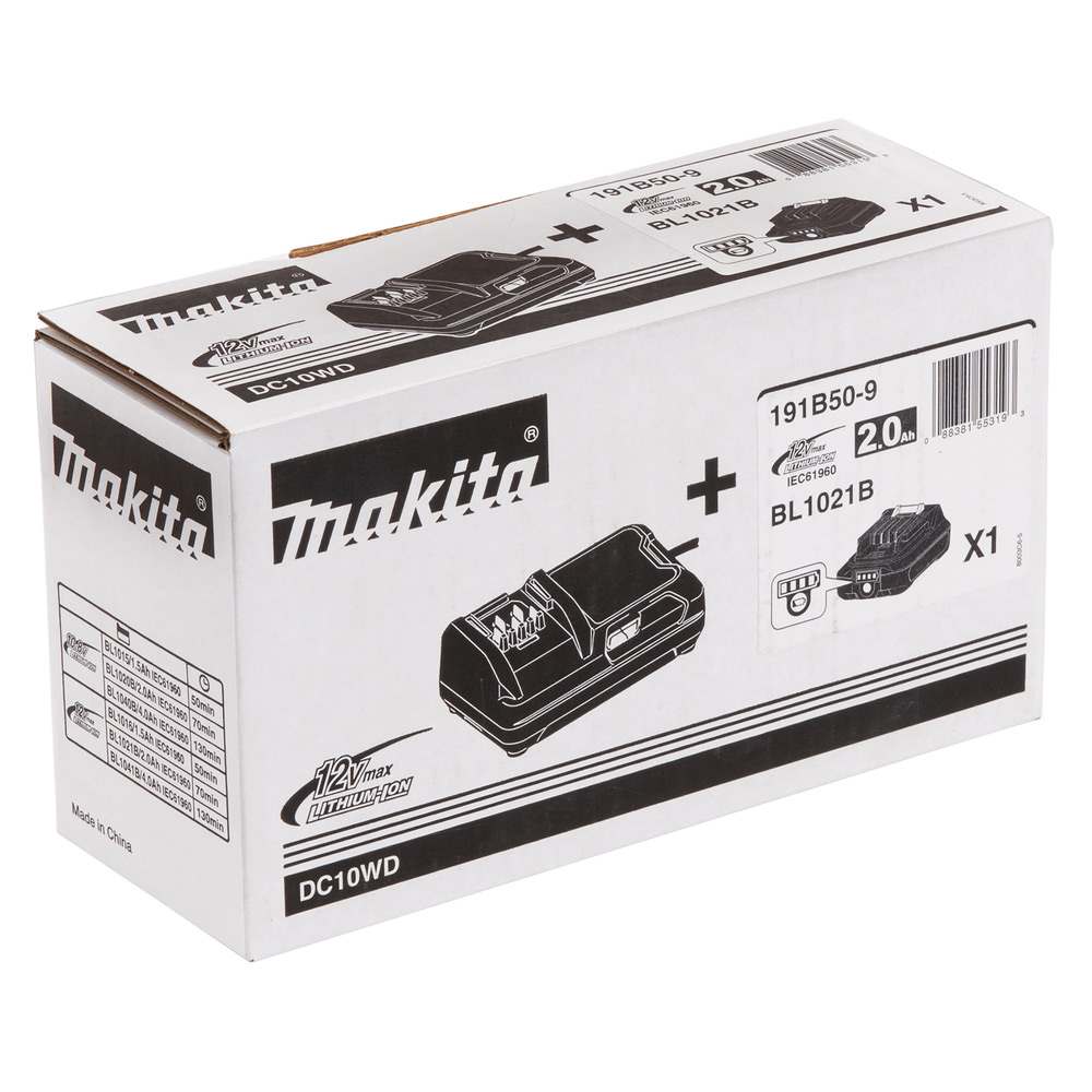 Batteripaket Makita 191B50-9 12V 2,0 Ah Li-ion Batteri och Laddare