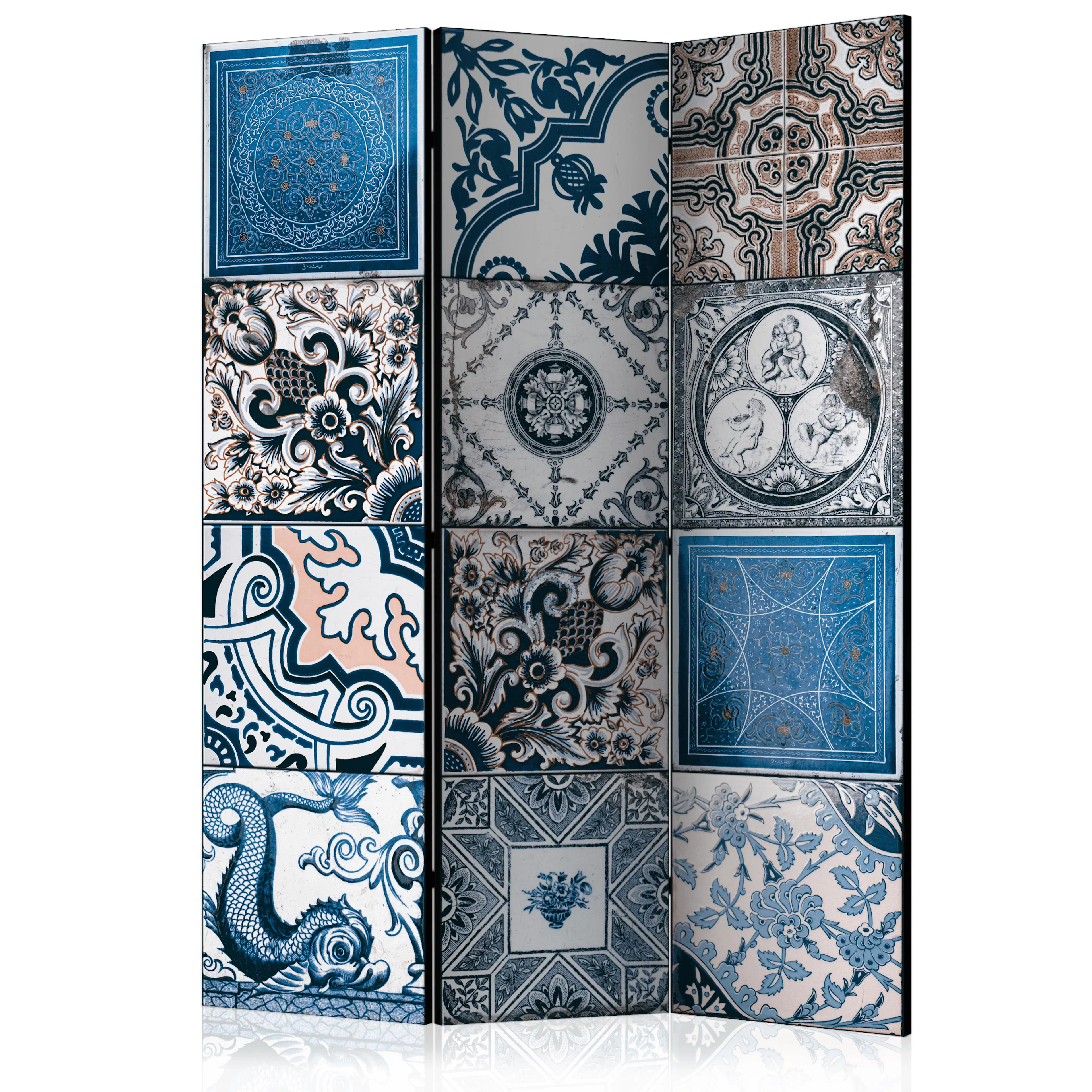 Rumsavdelare Skärmvägg Arkiio Blue Arabesque 135x172 cm