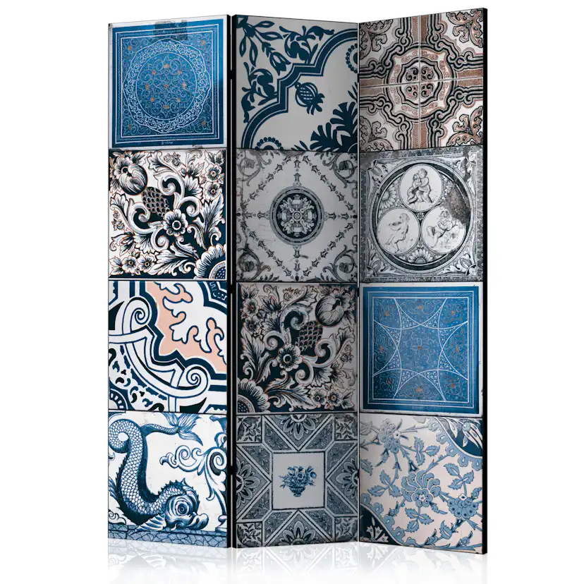 Rumsavdelare Skärmvägg Arkiio Blue Arabesque 135x172 cm
