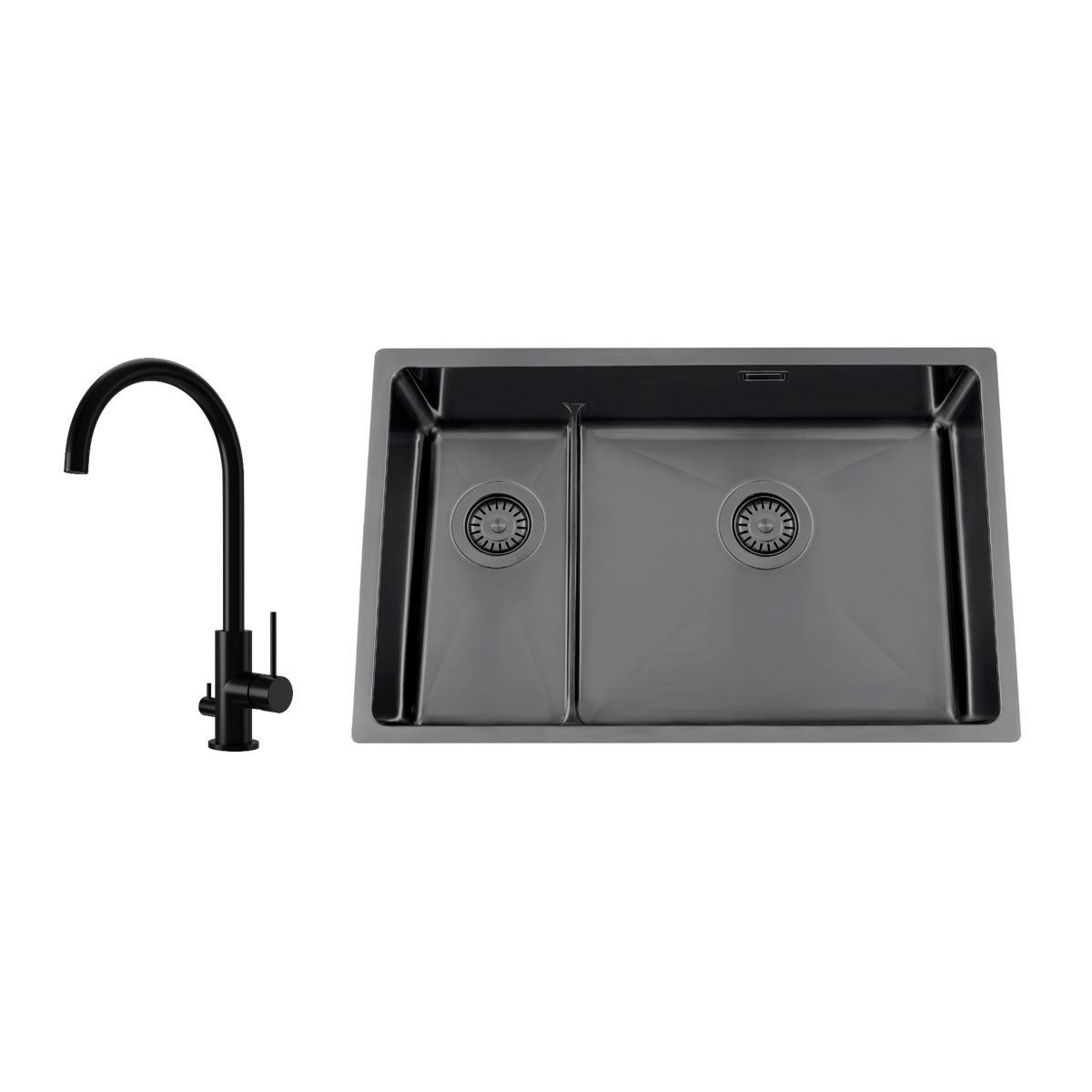 Diskho Nordic Tech Titan 73 KHX Nickel med Köksblandare Steel Equip D