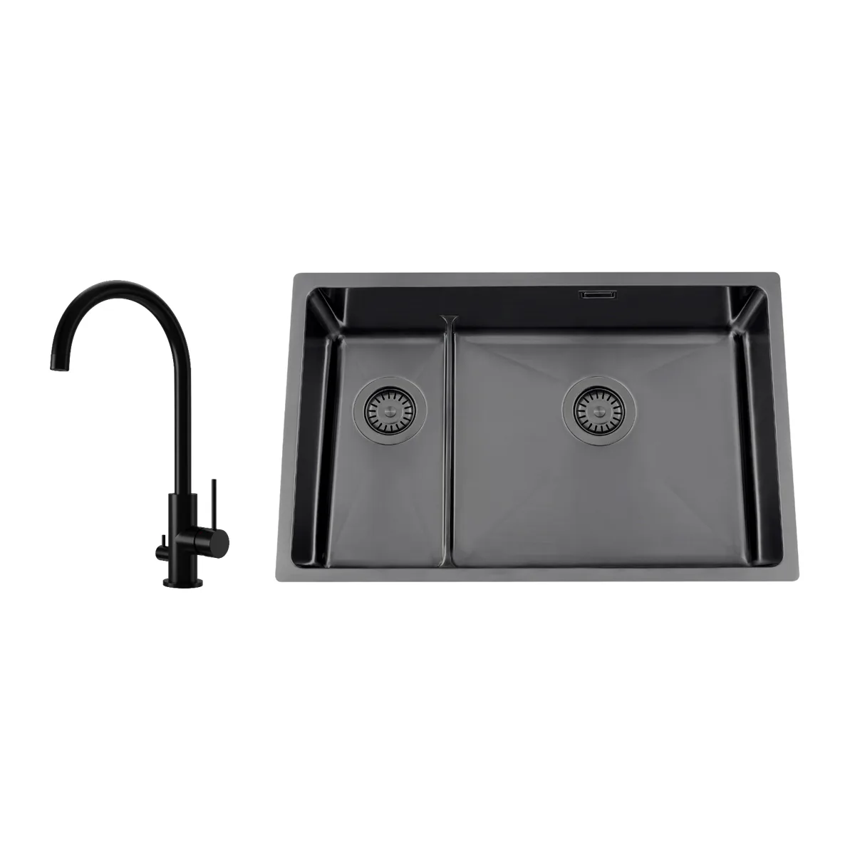 Diskho Nordic Tech Titan 73 KHX Nickel med Köksblandare Steel Equip D