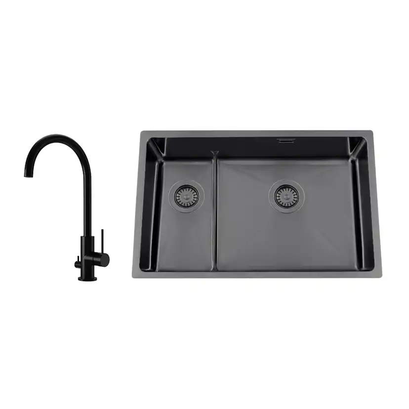Diskho Nordic Tech Titan 73 KHX Nickel med Köksblandare Steel Equip D