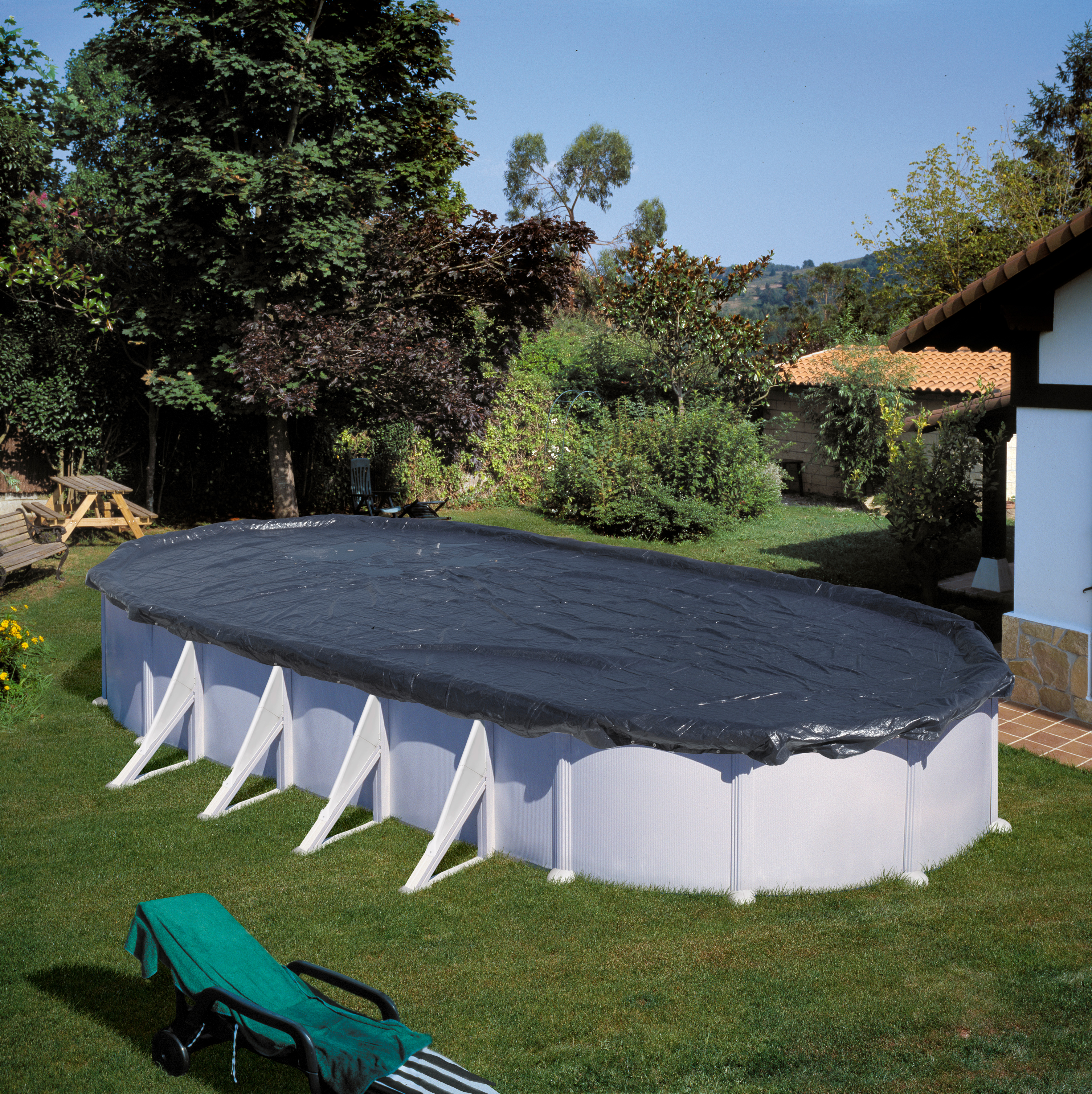 Poolöverdrag Gre Vinter För Oval Pool 915x470 cm