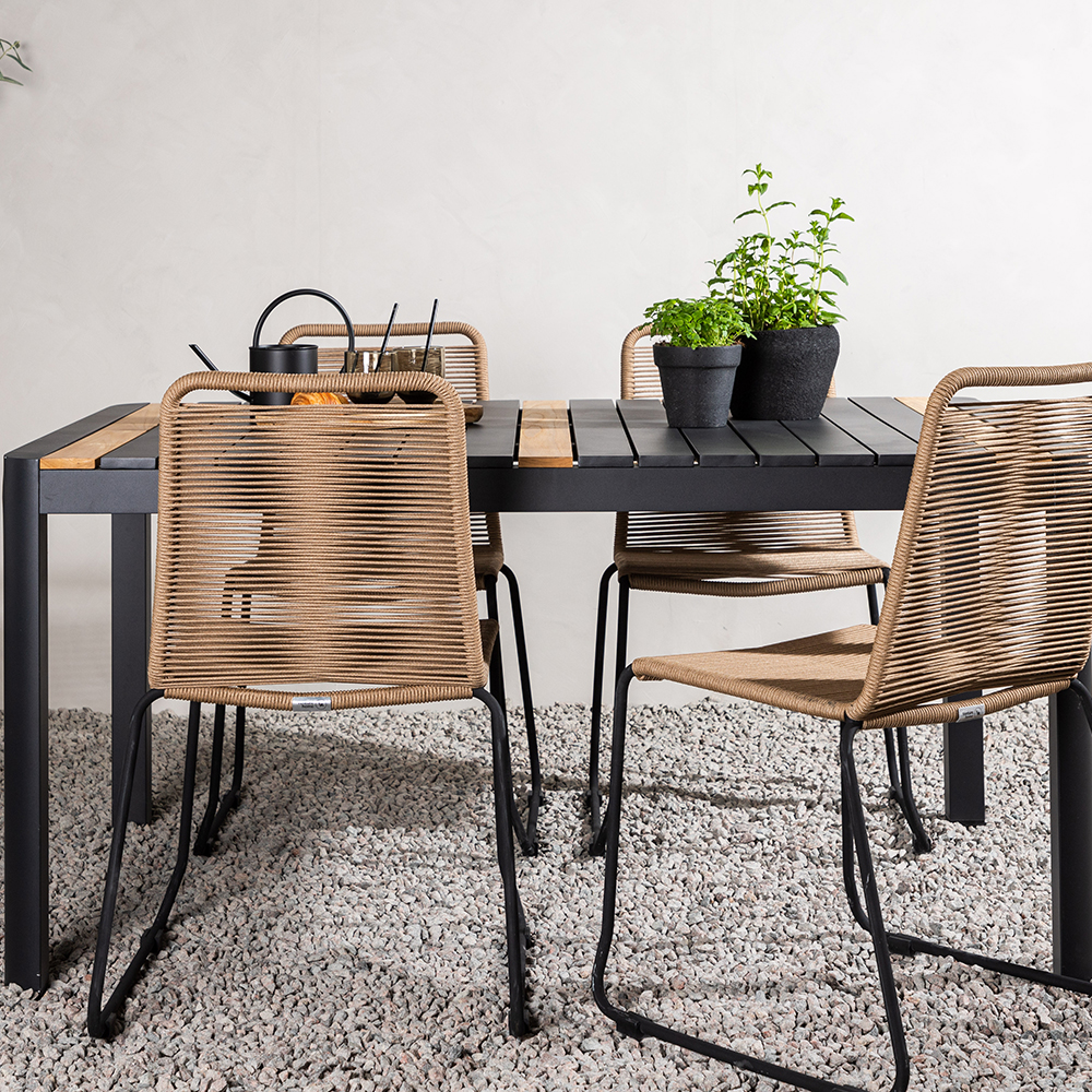 Matgrupp Utomhus Venture Home Togo 150x100 cm med 4 Lindos Trädgårdsstolar