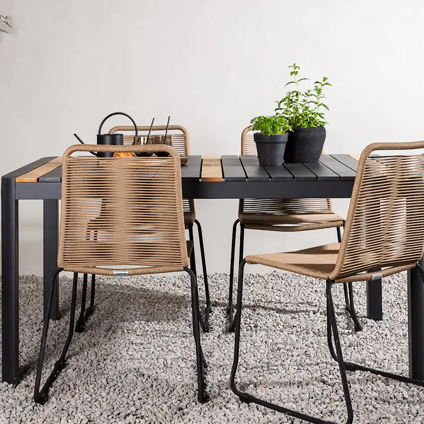 Matgrupp Utomhus Venture Home Togo 150x100 cm med 4 Lindos Trädgårdsstolar