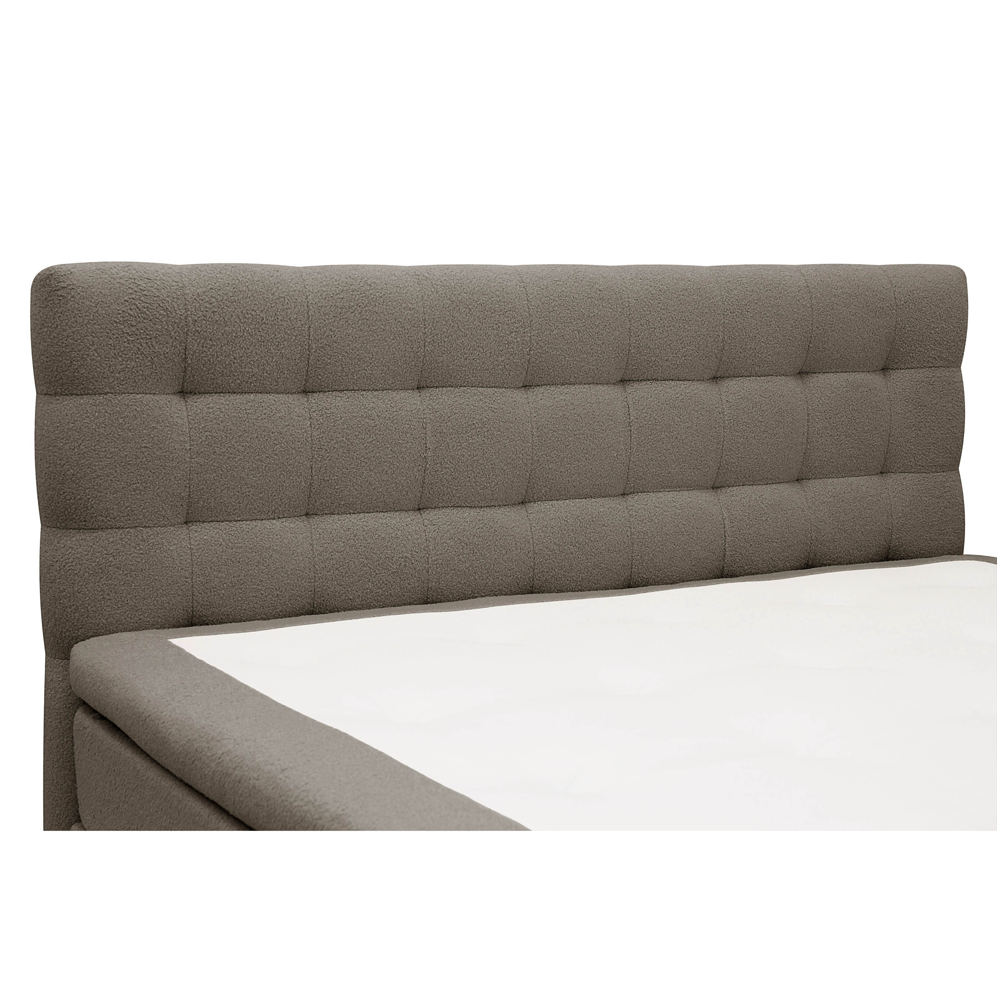 Kontinentalsäng Bedly Hilton Komplett Sängpaket 160x200 cm med Rutad Sänggavel i teddy