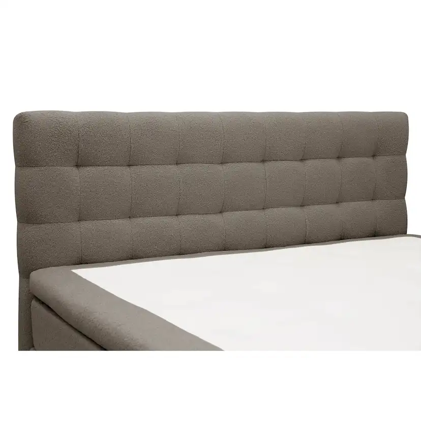 Kontinentalsäng Bedly Hilton Komplett Sängpaket 160x200 cm med Rutad Sänggavel i teddy