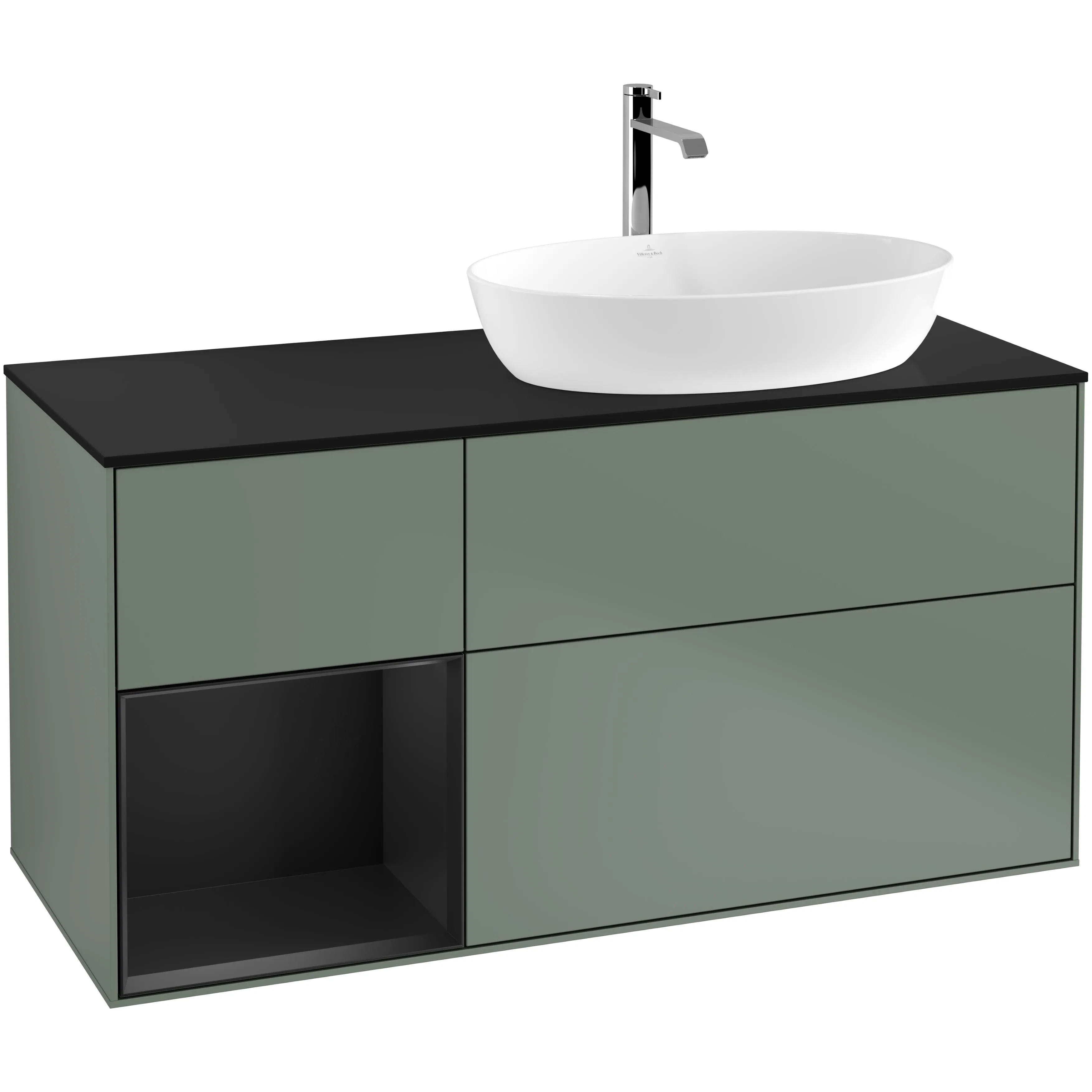 Tvättställsskåp Villeroy & Boch Finion med 3 Lådor Hylla och Bänkskiva för Ocentrerat Tvättställ från Artis & Collaro