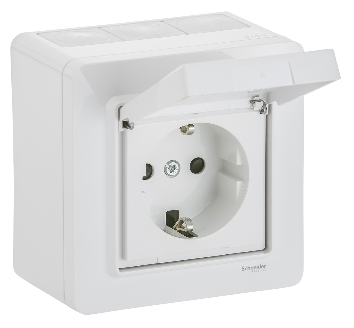 Vägguttag Schneider Electric Exxact med Lock