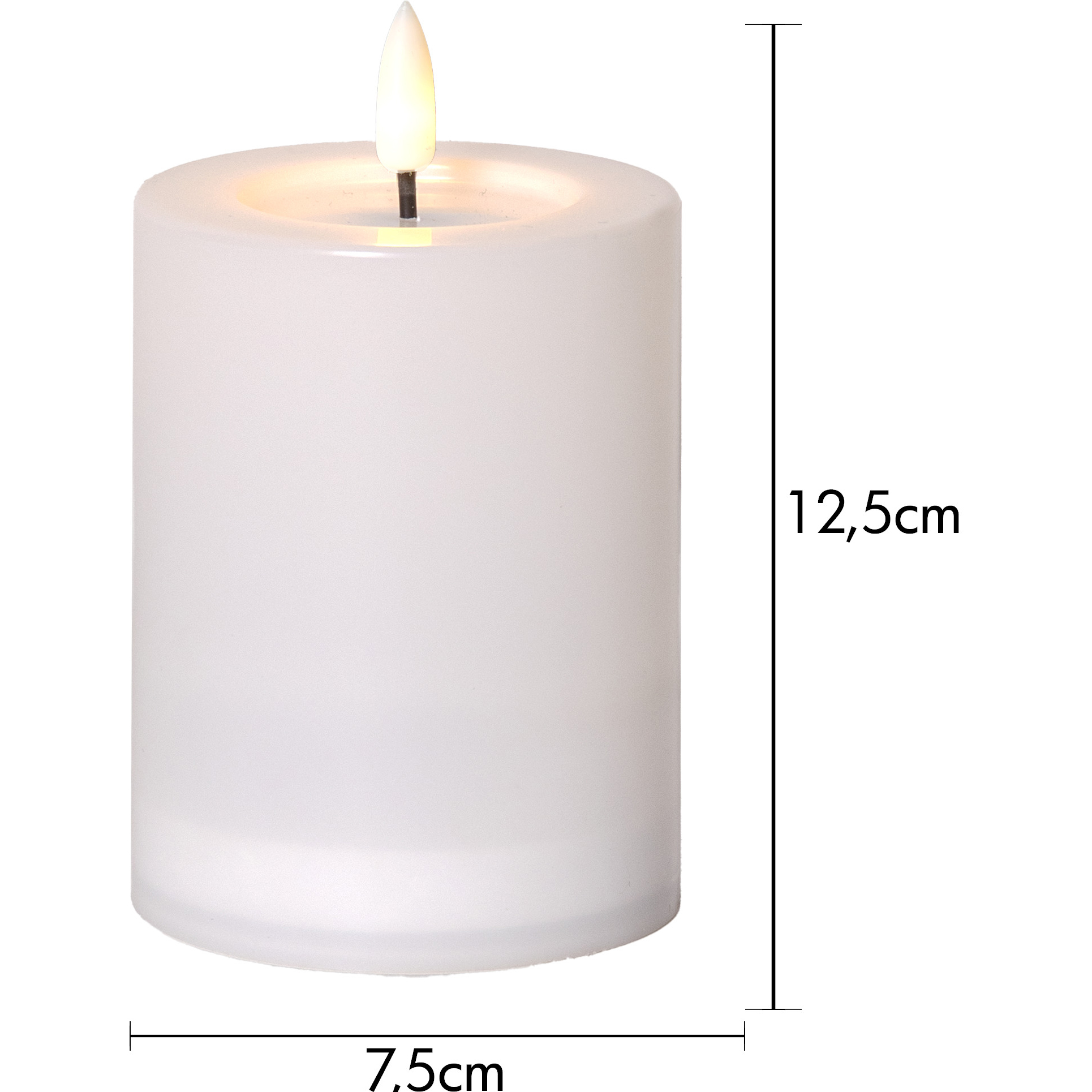 Solcellsljus Flamme Saul Vit 7,5x12,5 cm ww Höjd: 125 Mm
