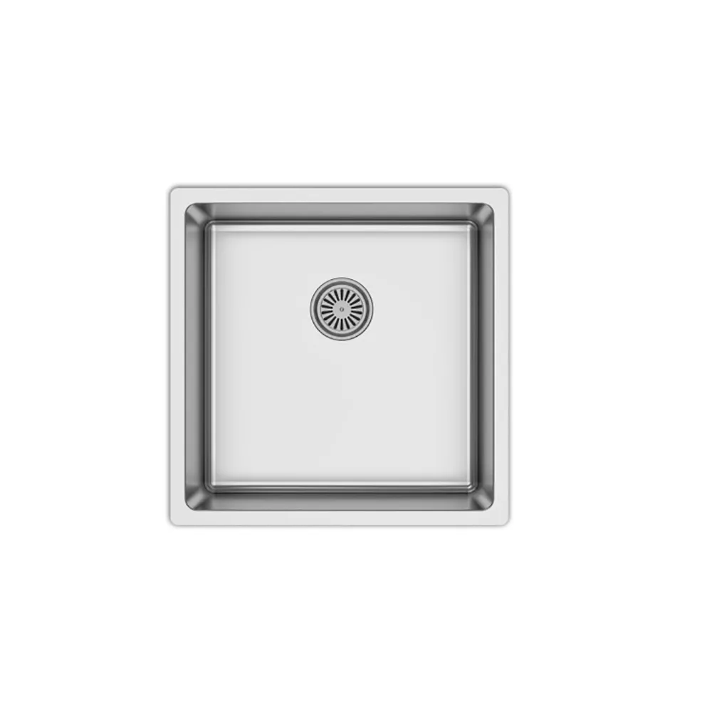 Diskho DecoSteel SQ40 Rostfri Enkel med Korgventil & Vattenlås