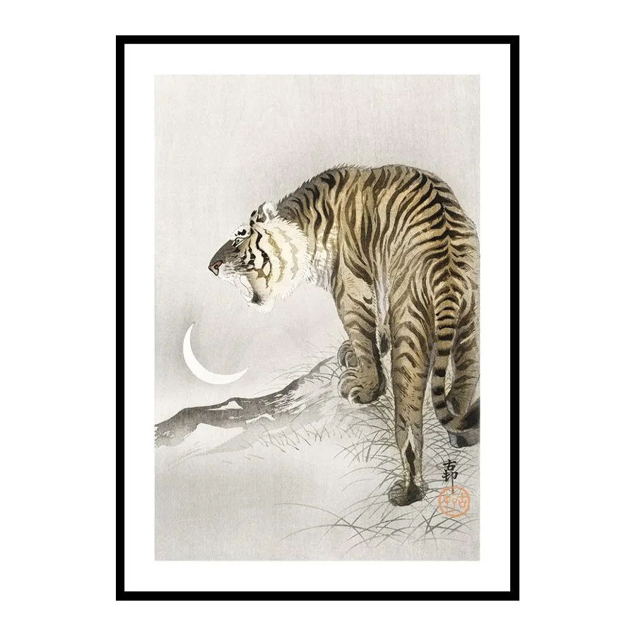 Poster Gallerix Roaring Tiger By Ohara Koson