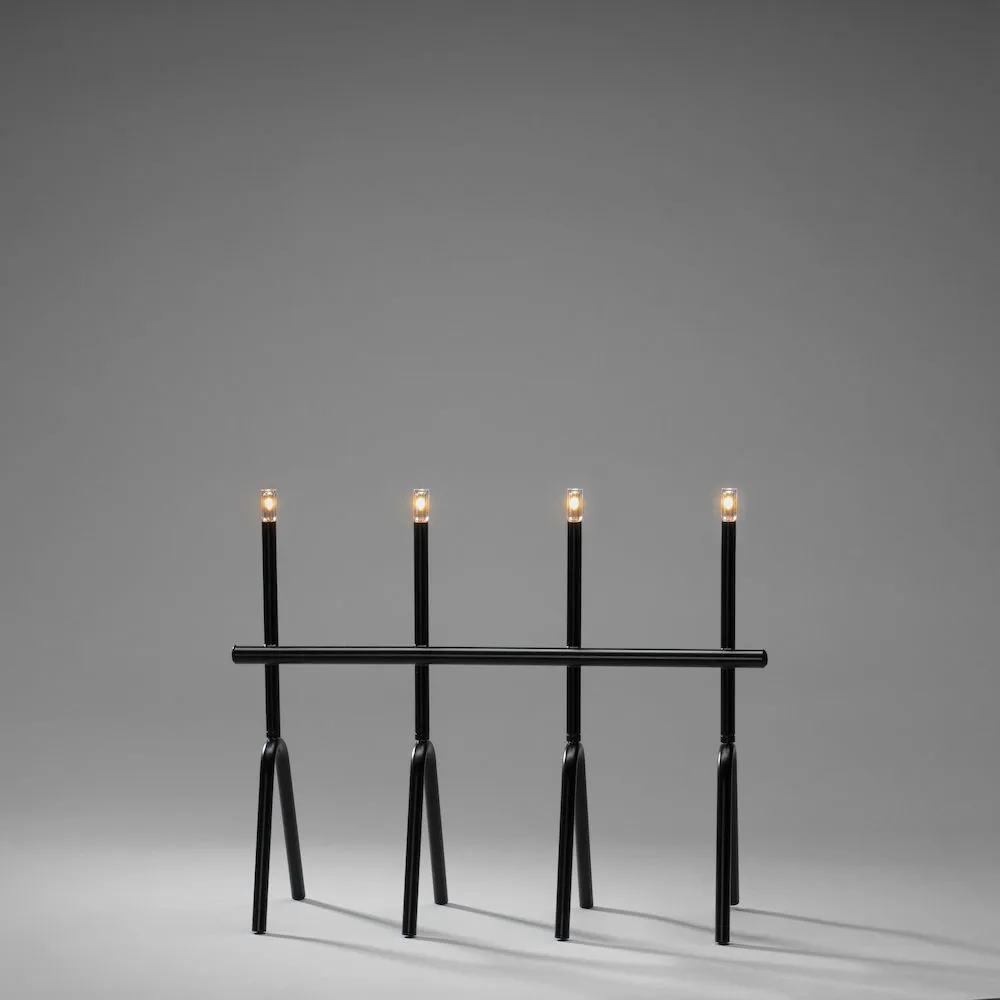 Adventsljusstake Gnosjö Konstsmide Metall Svart 4 LED