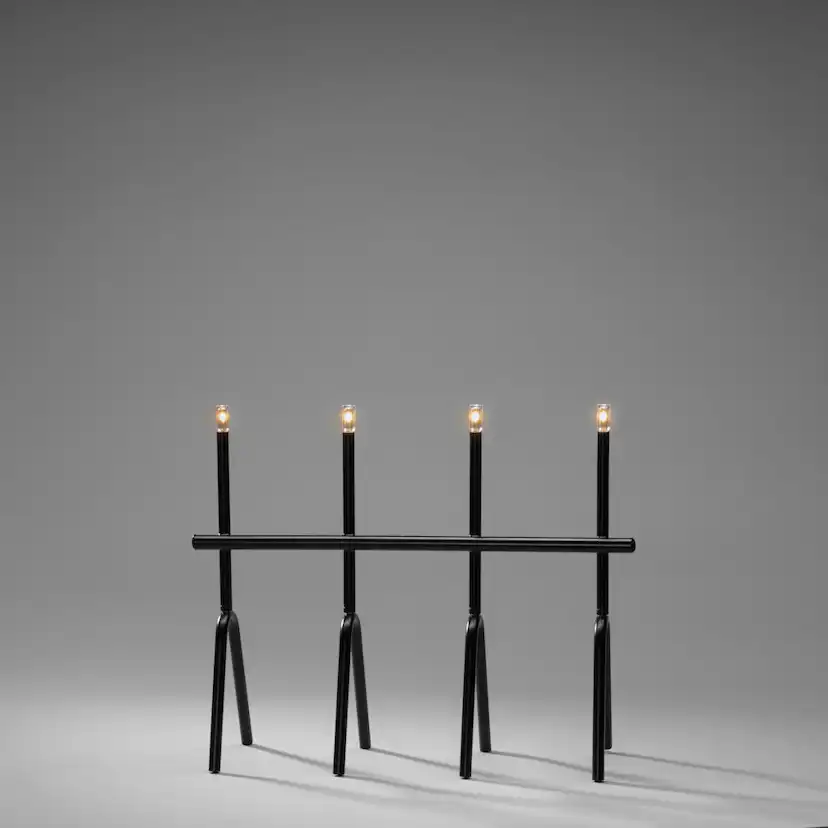 Adventsljusstake Gnosjö Konstsmide Metall Svart 4 LED