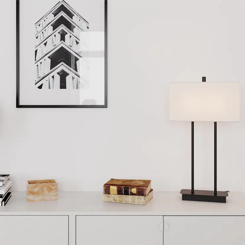 Bordslampa By Rydéns Luton H56 cm Svart/Vit