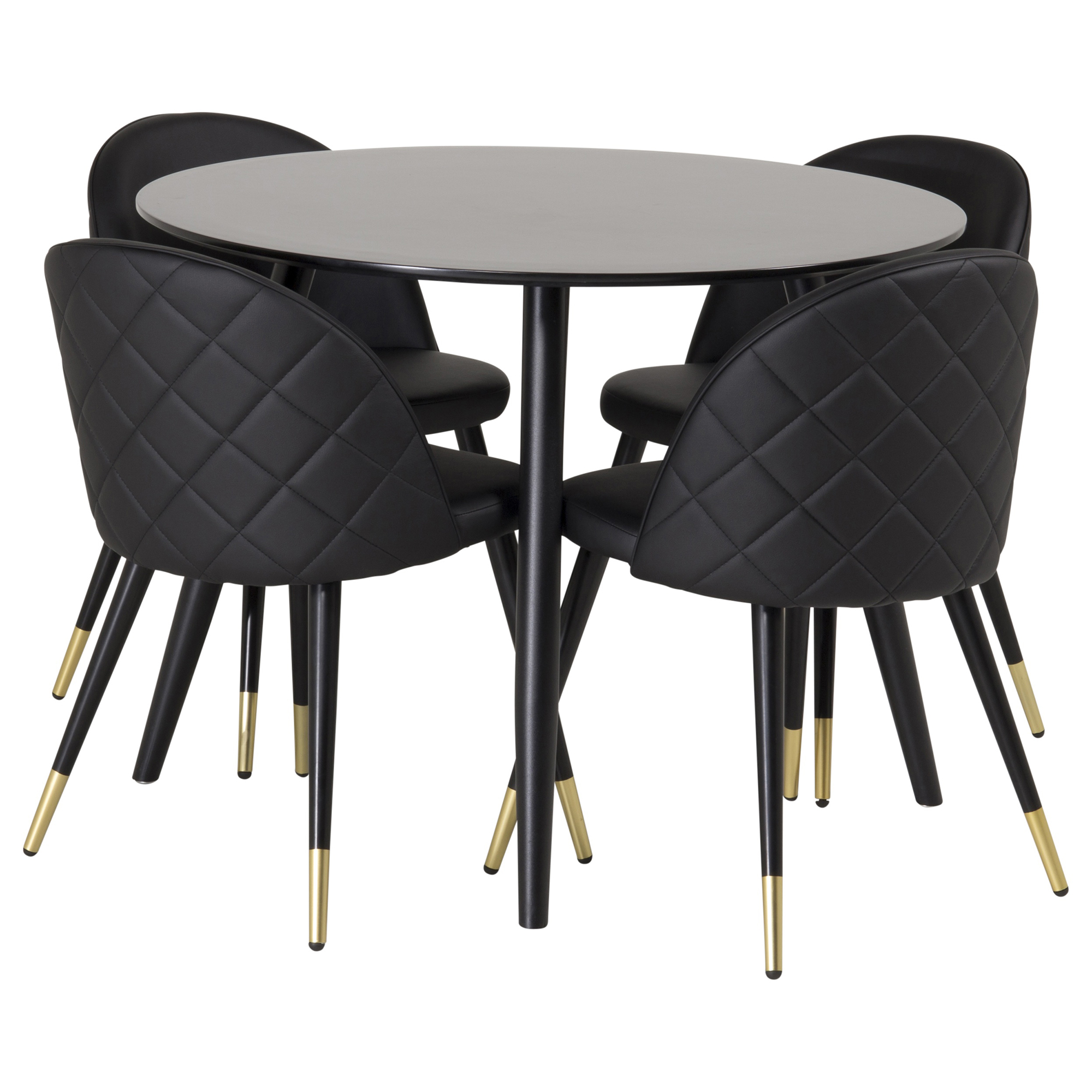 Matgrupp Venture Home Plake med 4 Valentina Stolar Läder