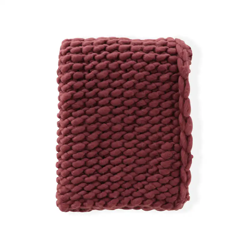 Kate Throw 170 x 130 cm - / Burgundy Polyester Pläd Venture Home Kate