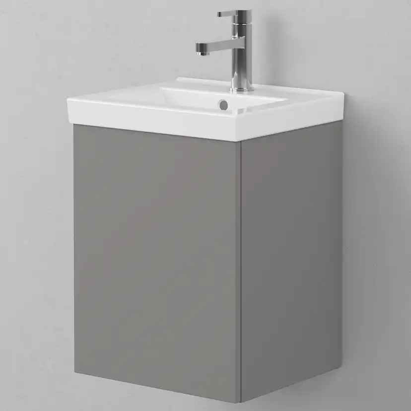 Kommod VISKAN Solid 40,Still Grey, 1 Lucka, Vänster Still Gray, Luckhängning: Vänster