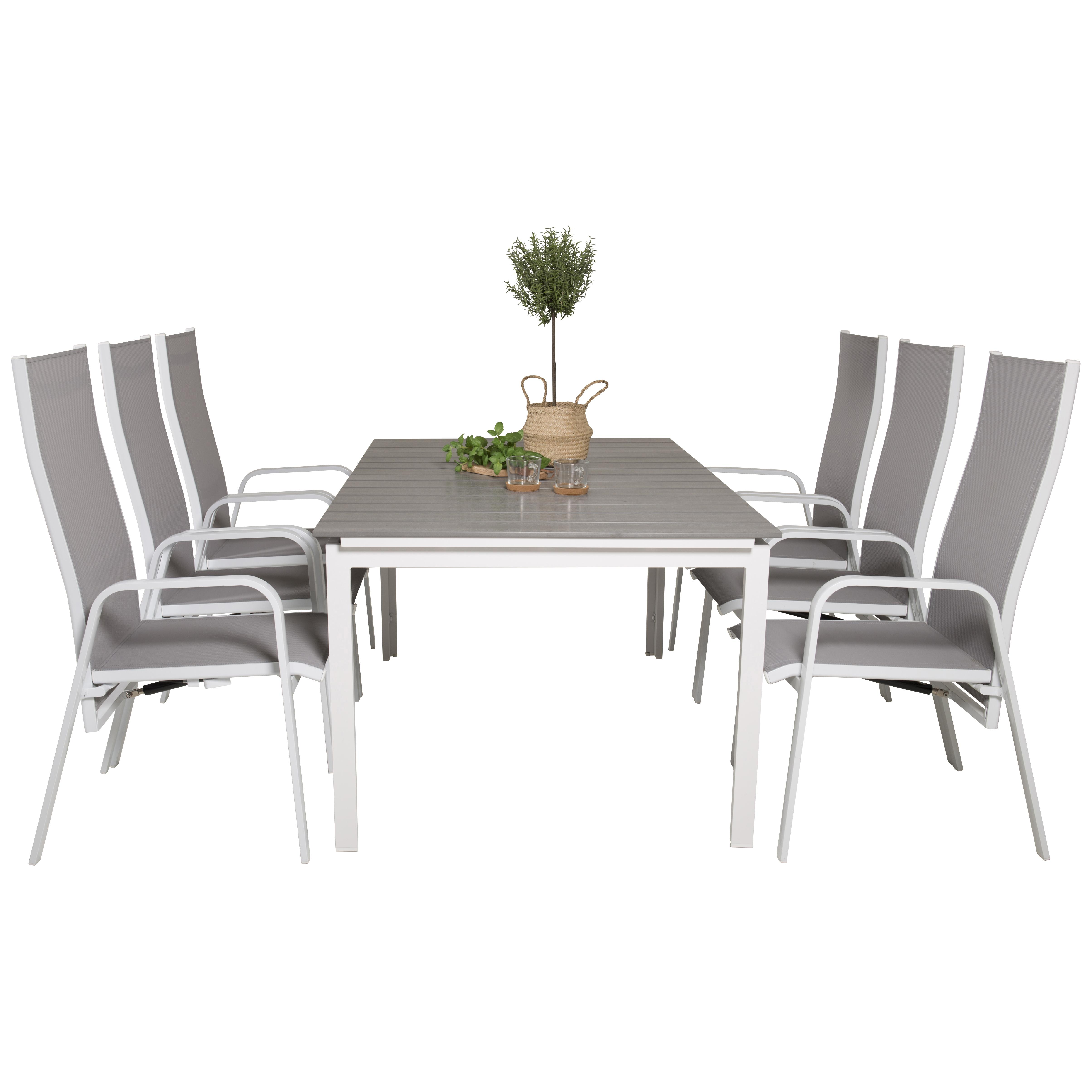 Matgrupp Venture Home Lova 160/240 med 6 Copacabana Stolar