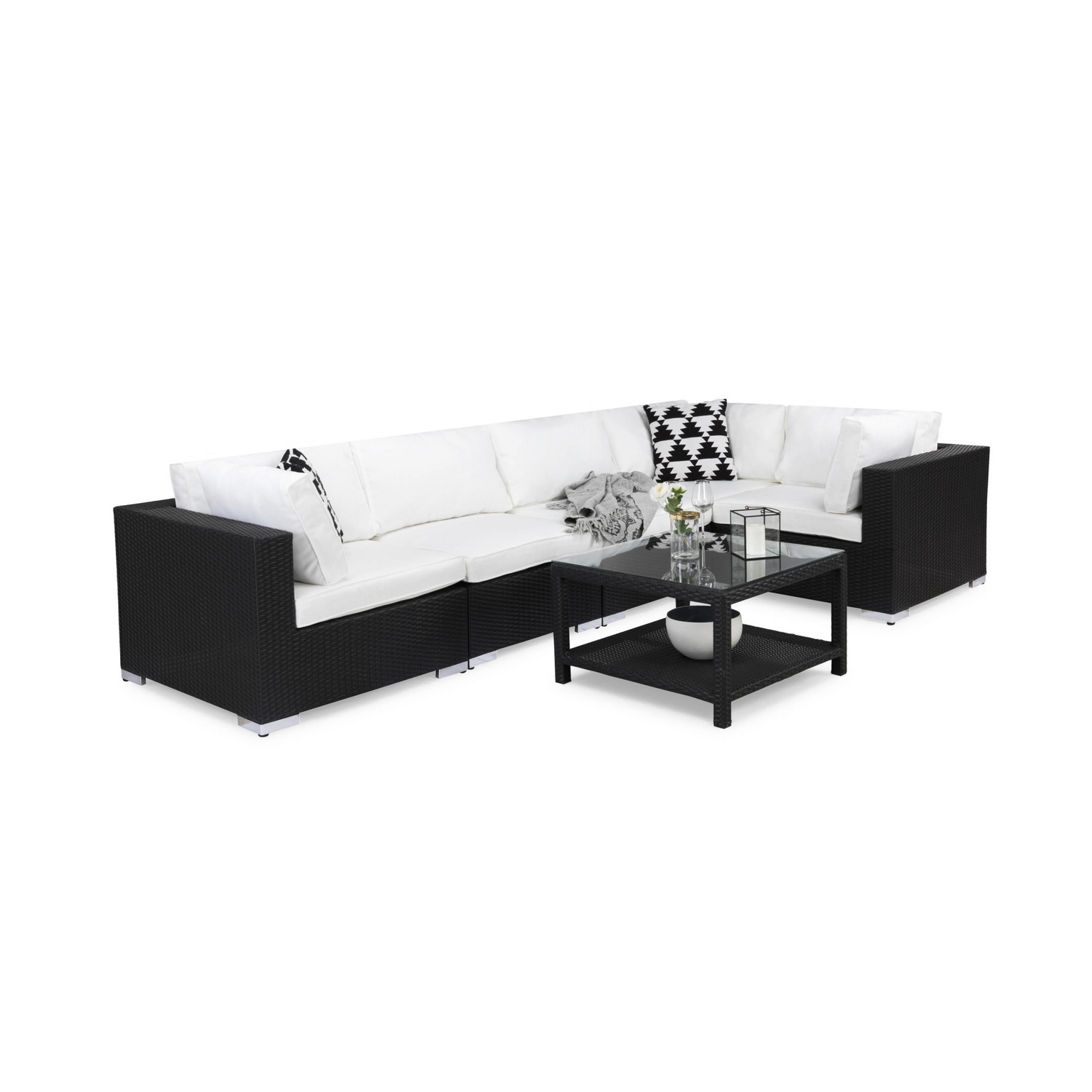 Loungegrupp Comfort Garden Bahamas 5-sits med Armstöd och Bord 75x75